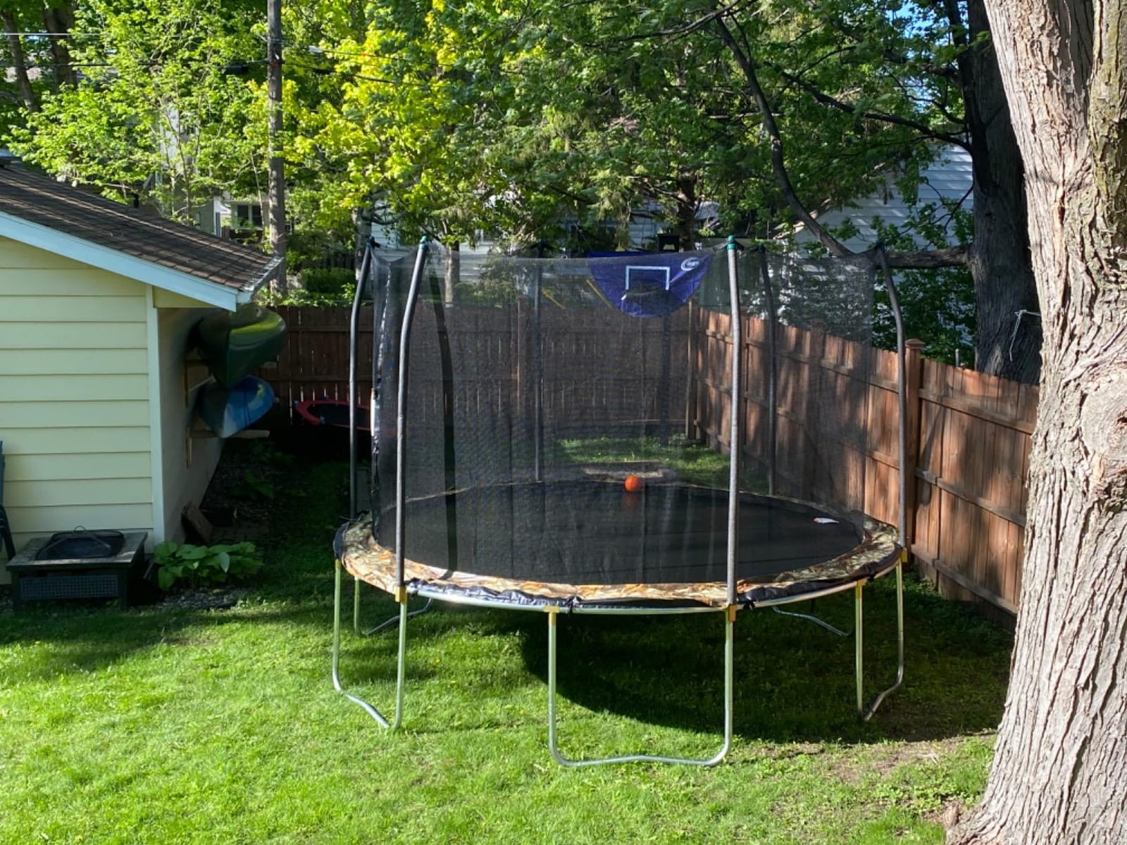 Skywalker Trampoline Outdoor 8 FT, 12 FT, 15 FT Jump N' Dunk Round Outdoor Trampoline with Net, Trampoline Mat, and Basketball Hoop for Trampoline customer photo 1