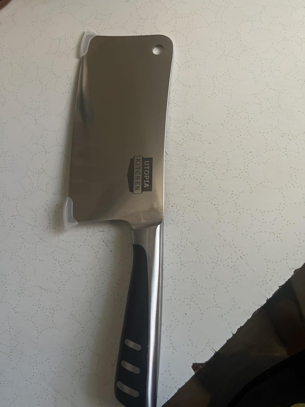 Utopia Kitchen 7 inch Cleaver Knife Stainless Steel Chef Butcher Knives for Meat, Vegetable Multipurpose Kitchen Chef Knife Chopping Bone customer photo 2