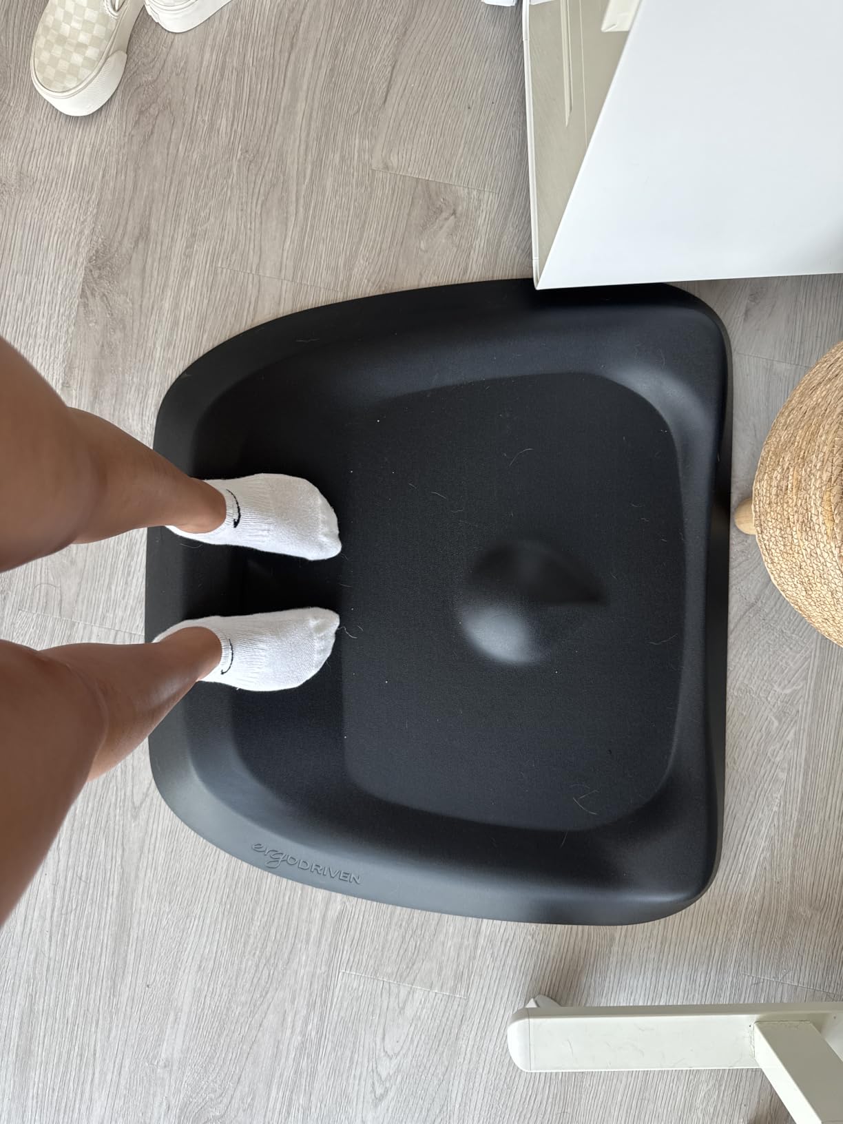 The Standing Desk Mat - Topo by Ergodriven | Premium Not-Flat Anti-Fatigue Standing Desk Mat with Calculated Terrain | Ultra-Thick Deluxe Comfort Foam, Durable, PVC-Free | Obsidian Black customer photo 1