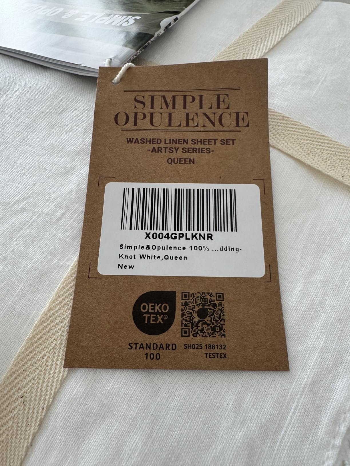 Simple&Opulence 100% French Linen Sheet Set King Size - Pure Natural Flax Bed Sheet - 4 Pcs Breathable Ultra Soft Farmhouse Bedding (1 Flat Sheet, 1 Fitted Sheet, 2 Pillowcases) - Embroidery Linen customer photo 1