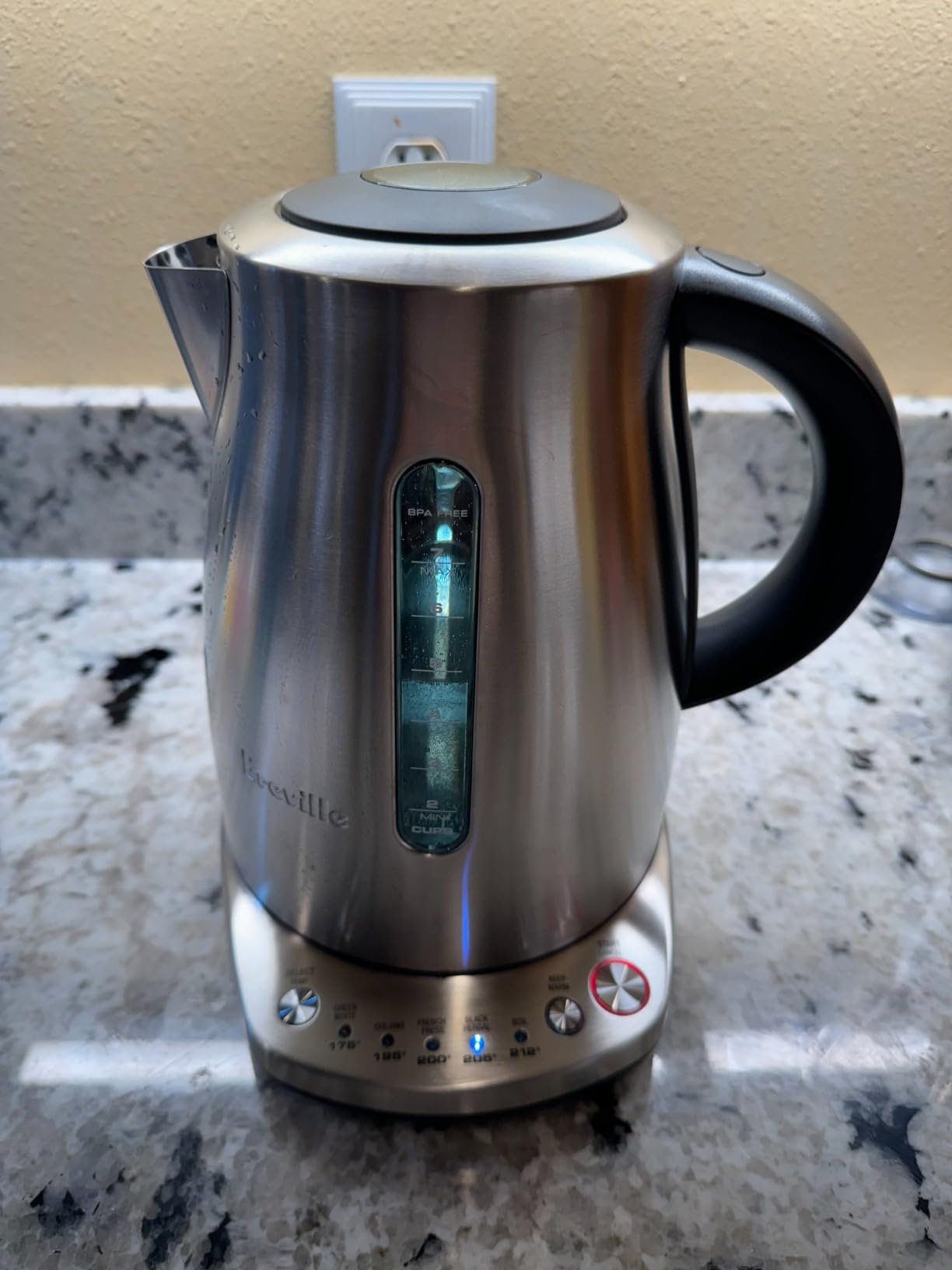 Breville BKE720BSS Temp Select Hot Water Kettle, Brushed Stainless Steel | Precisely heat water for tea and coffee with this electric kettle featuring variable temperature control | 7 cup capacity customer photo 1