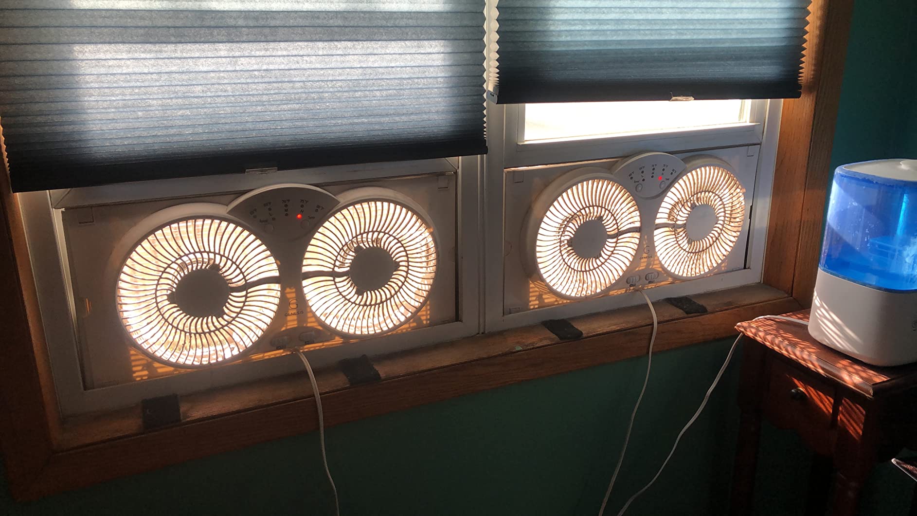 Genesis Twin Fan High Velocity Reversible AirFlow Fan, LED Indicator Lights Adjustable Thermostat & Max Cool Technology, ETL Certified, White (A1WINDOWFAN) customer photo 1