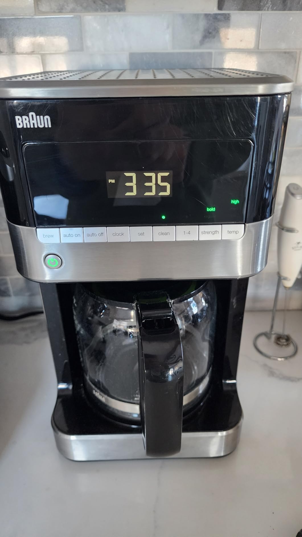 Braun BrewSense 12 Cup Drip Coffee Maker - Pause & Pour Mid Brew, Coffee Machine with 24-Hour Timer & Clock, Bold & Regular Strength, 1-4 Cup Functions, Self Clean, Auto Shutoff, Stainless Steel customer photo 2