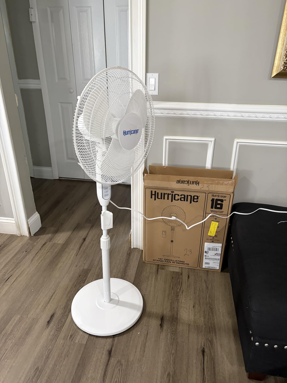 Hurricane Pro High-Velocity Oscillating Metal Stand Fan, 3 Speeds, 20in customer photo 1