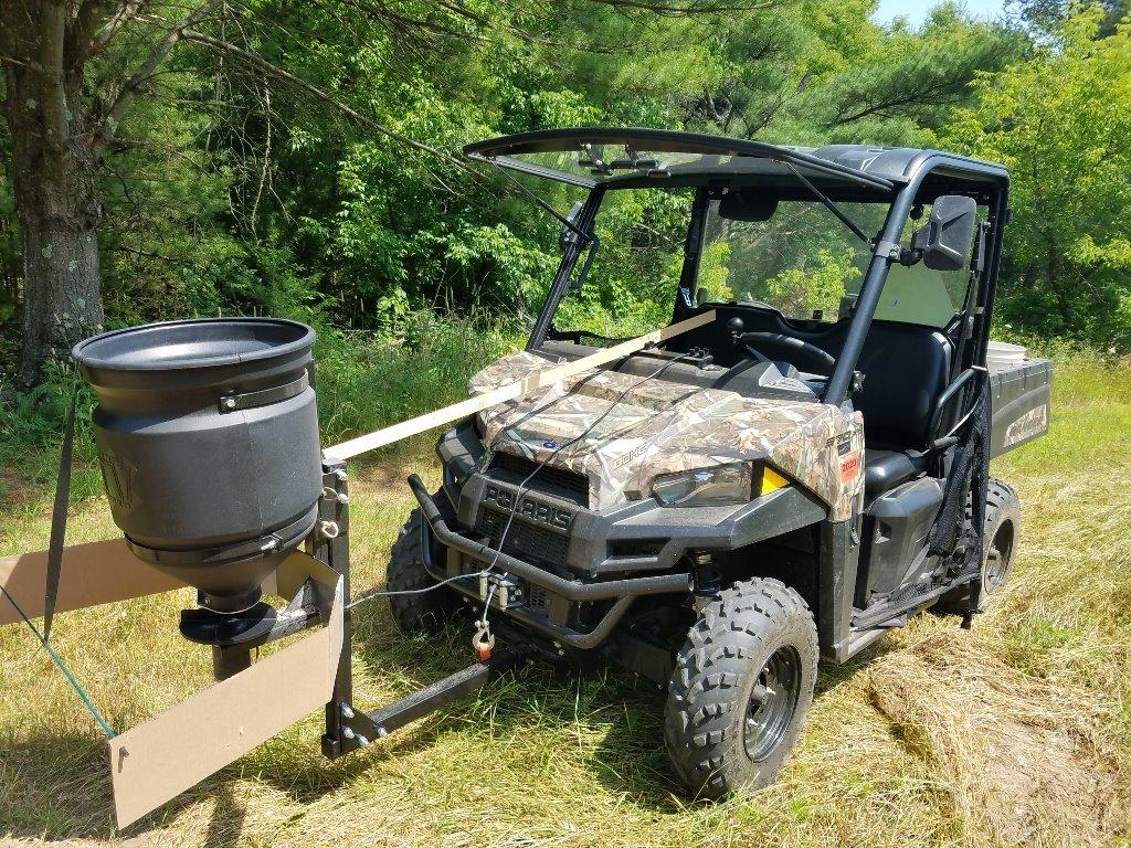 Buyers Products UTVS16 UTV/ ATV Broadcast Spreader, 150 lb Capacity, Receiver Hitch Mount, for Salt, Grass, Seed, Fertilizer & Feed, Adjustable Flow Gate, 12V Motor, Poly Hopper w/ Lid, All-Season Use customer photo 2