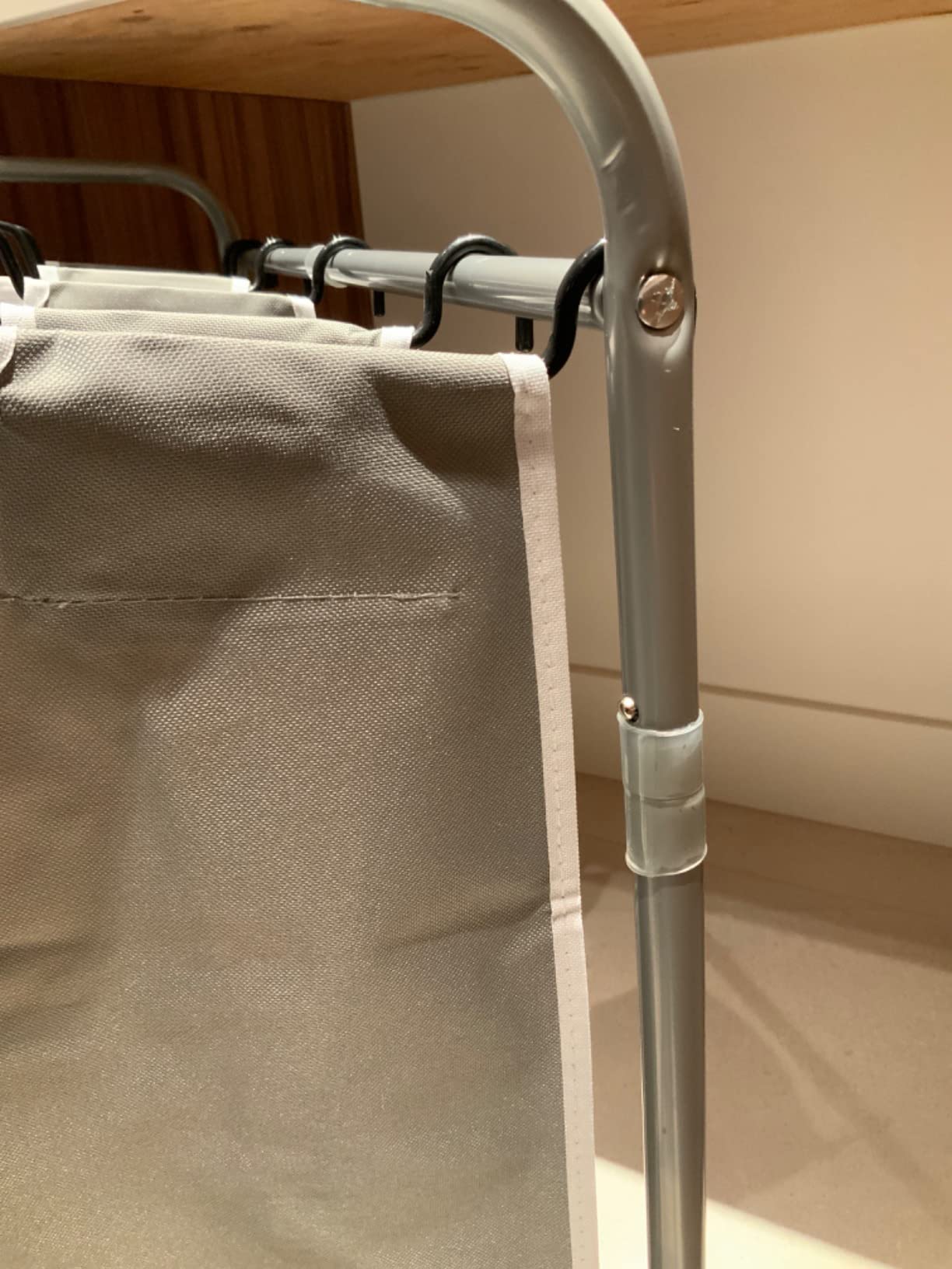Simple Houseware Heavy Duty 3-Bag Laundry Sorter Rolling Cart, Chrome customer photo 1