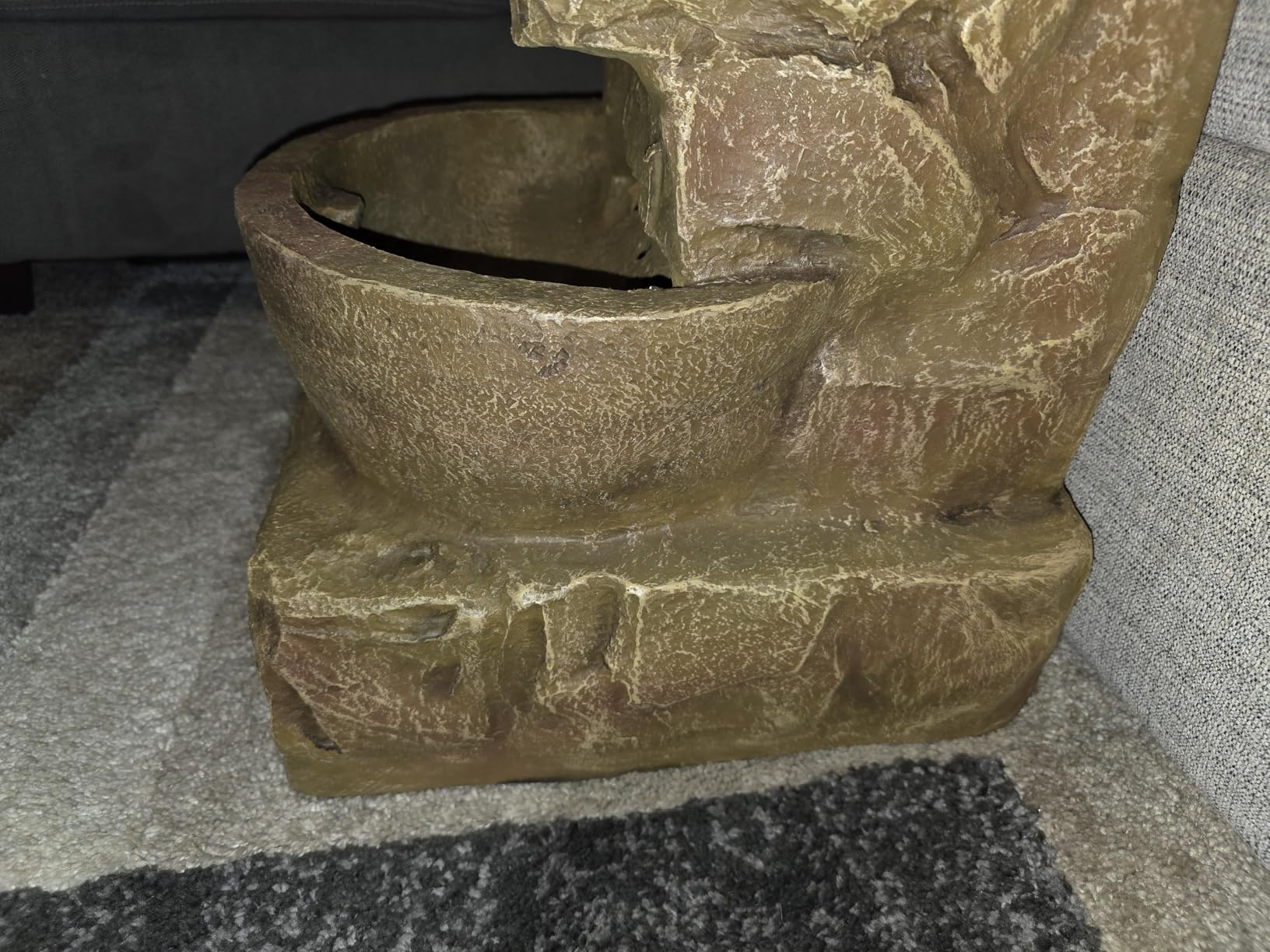 Teamson Home 33.25 in. Cascading Bowls and Stacked Stones LED Outdoor Water Fountain for Gardens, Landscaping, Patios, Balconies, and Lawns, Stone Gray customer photo 1