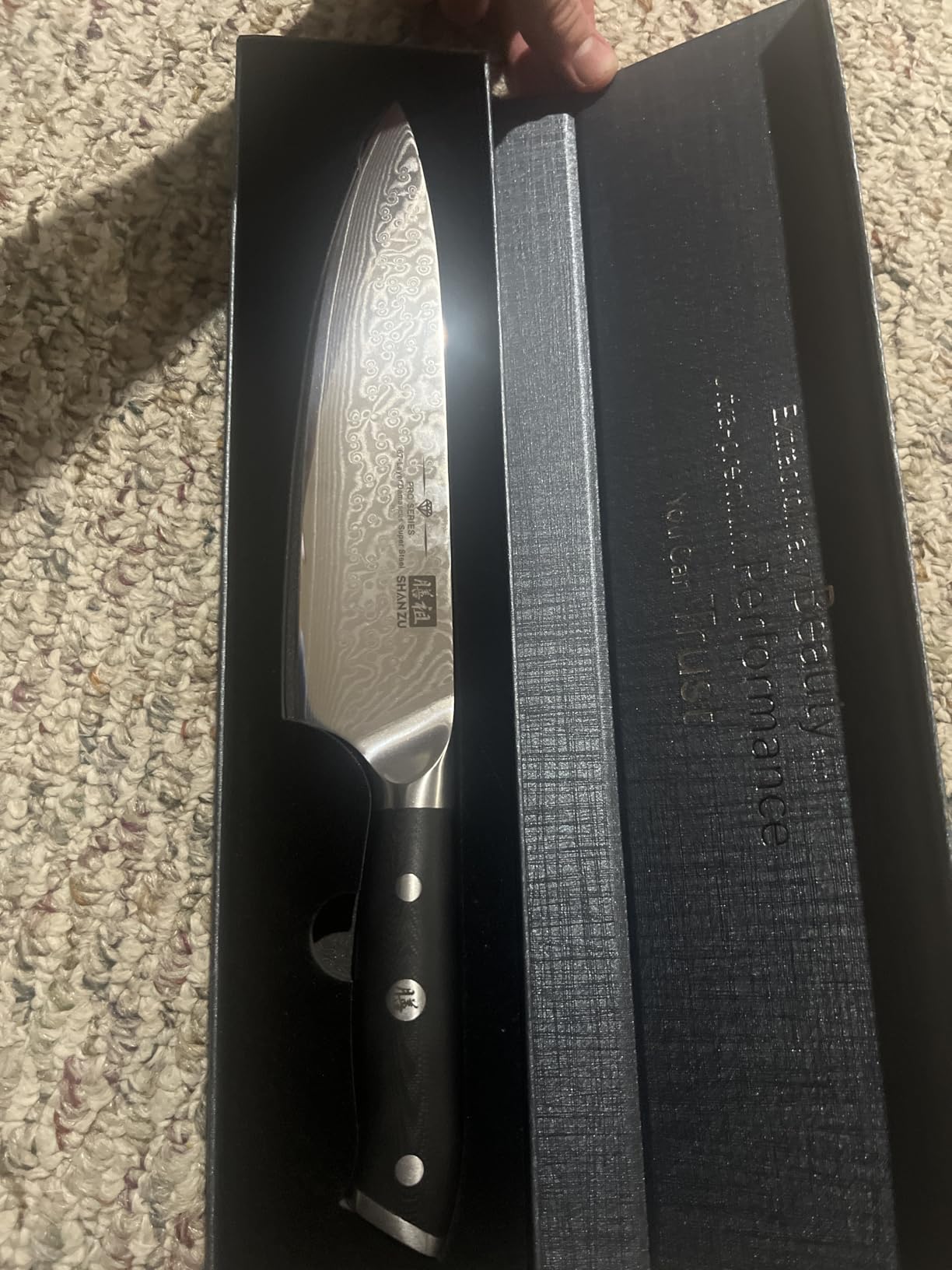 SHAN ZU Chef Knife 8 Inch Japanese Steel Damascus Kitchen Knife | Professional Kitchen Knives Ultra Sharp High Carbon Super Steel Kitchen Utility Knife customer photo 2