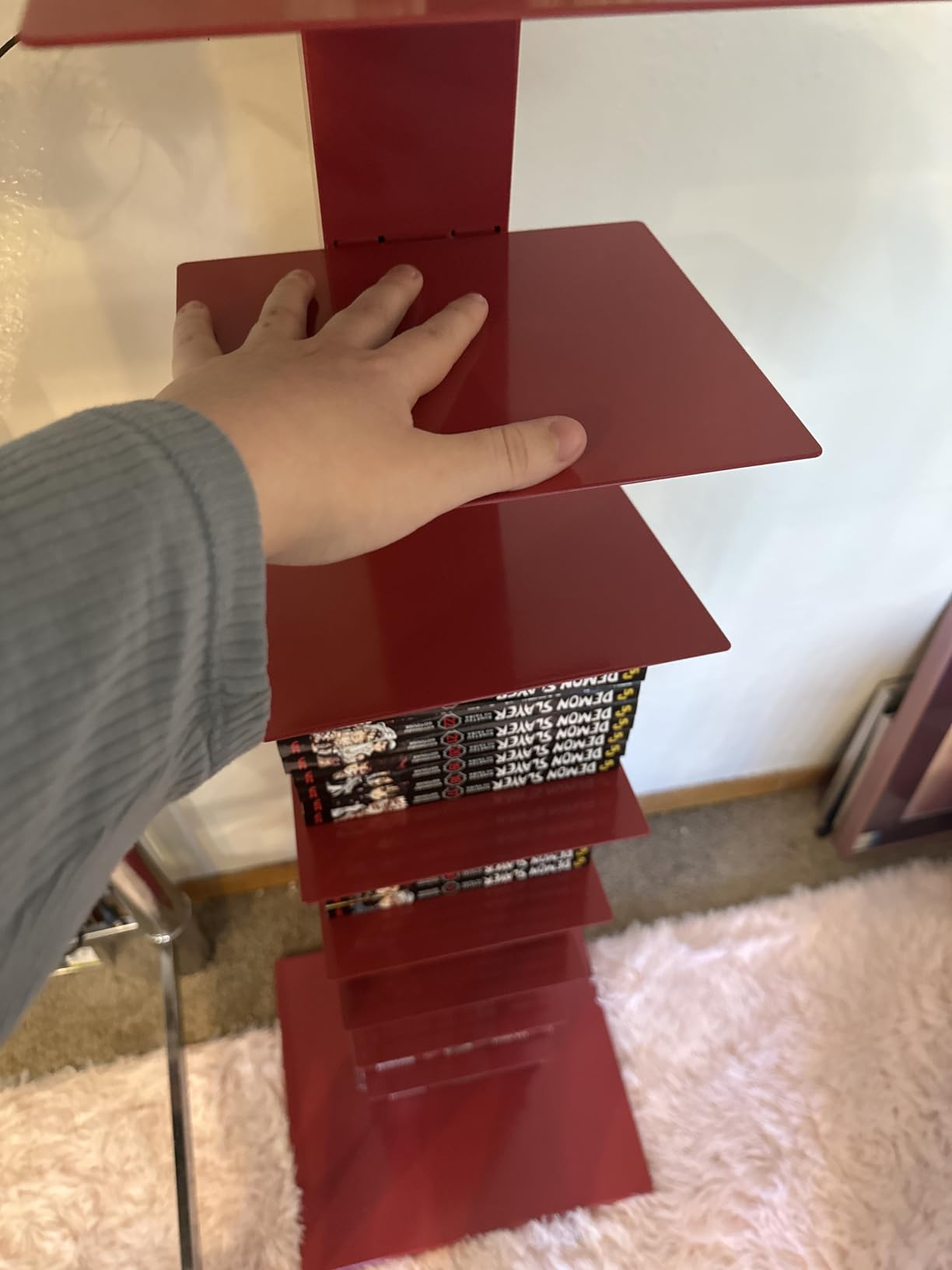 SEI Furniture 12 shelf Metal Spine Book Tower, Black customer photo 2