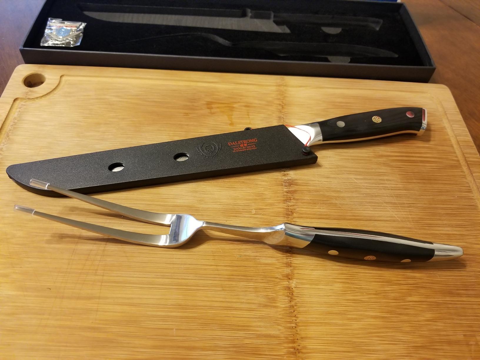 Dalstrong Carving Set - Slicing Knife & Meat Fork - AUS-10V Japanese Steel, 62+ HRC - For Holiday Roast Carving, BBQ Brisket & Whole-Bird Service - G10 Handles, Sheaths, Shogun ELITE customer photo 2