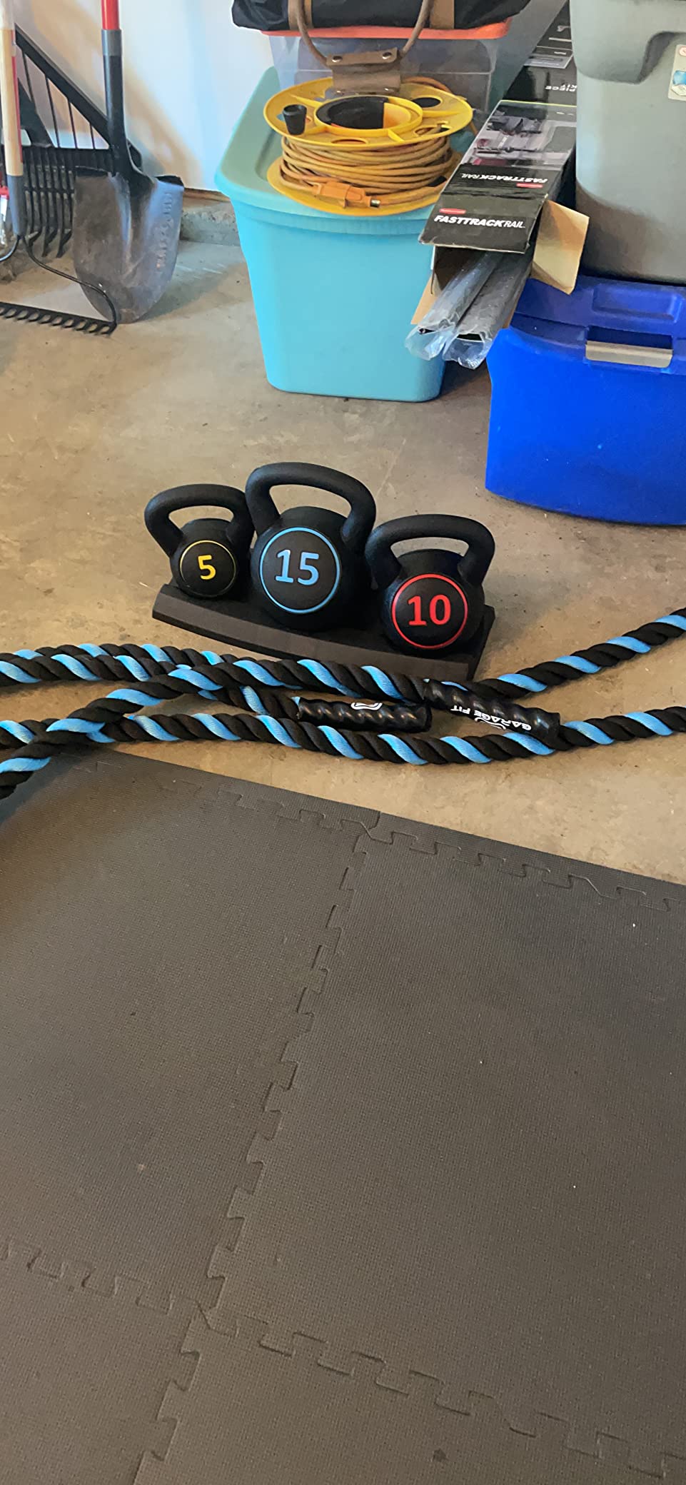 Best Choice Products 3-Piece Kettlebell Set with Storage Rack, HDPE Coated Exercise Fitness Concrete Weights for Home Gym, Strength Training, HIIT Workout 5lb, 10lb, 15lb customer photo 1