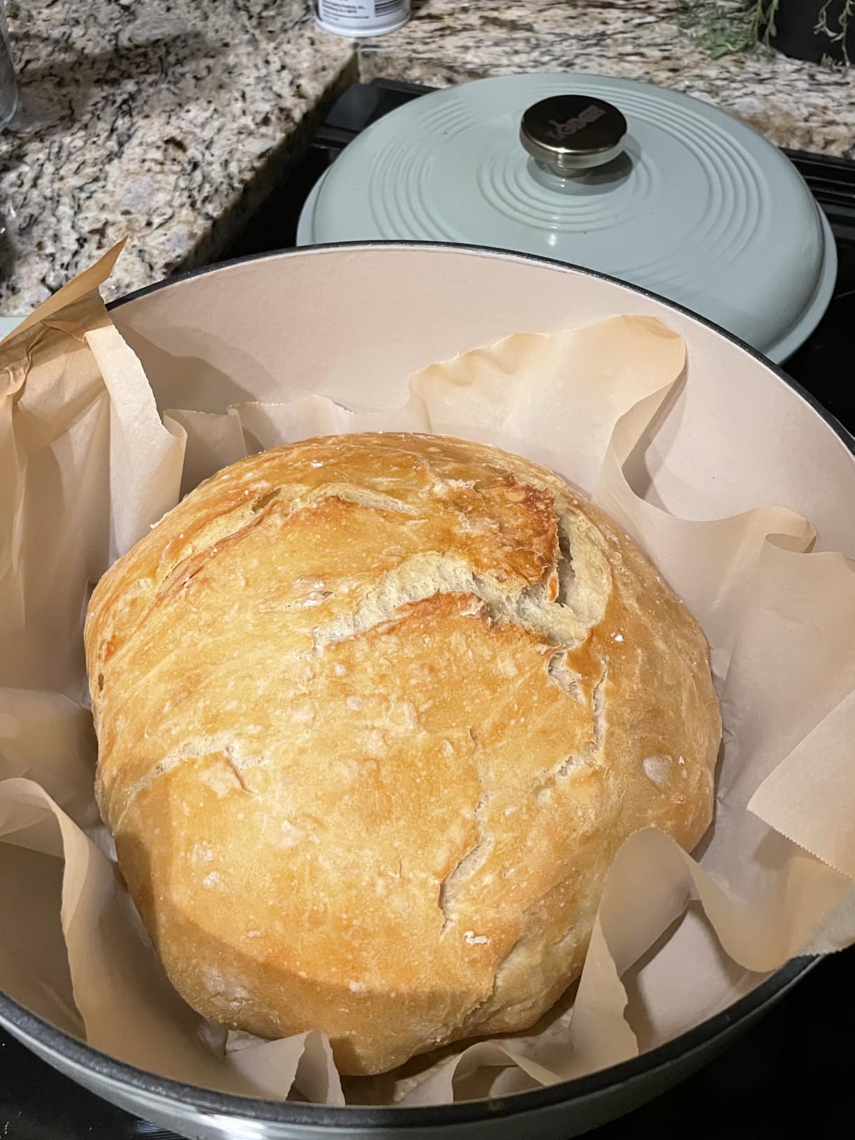 Lodge Essential Enamel Cast Iron Dutch Oven 6 Quarts - Perfect for Bread Baking, Braising, Marinating & Slow Cooking, Features Moisture-Sealing Lid & Dual Handles, Kitchen Essentials, Indigo customer photo 1