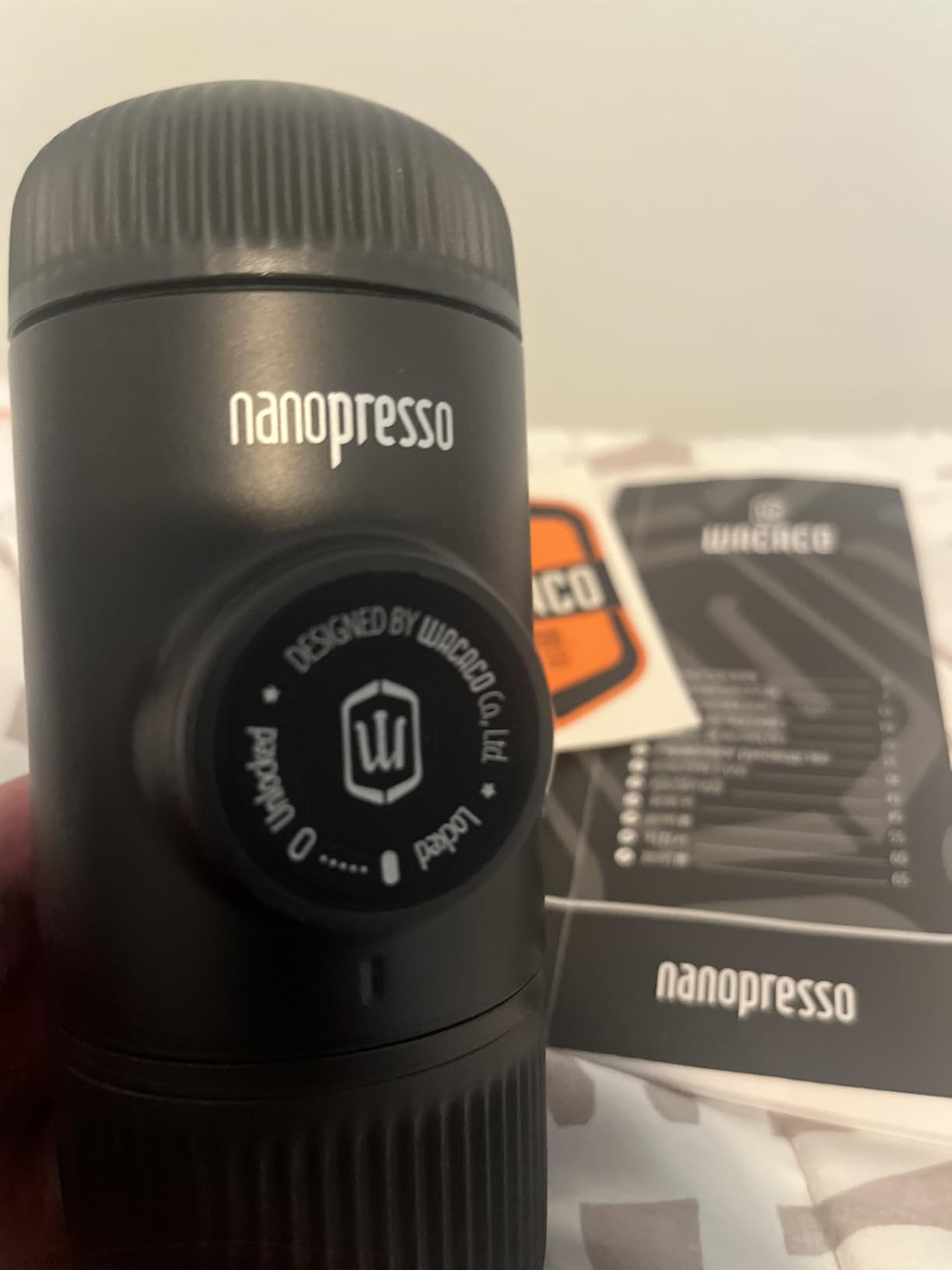 WACACO Nanopresso Portable Espresso Machine, Evolution of the Minipresso, Maximum Pressure 18 Bar, Travel Coffee Maker, No Need for Battery, Manual Operated, Grey customer photo 2