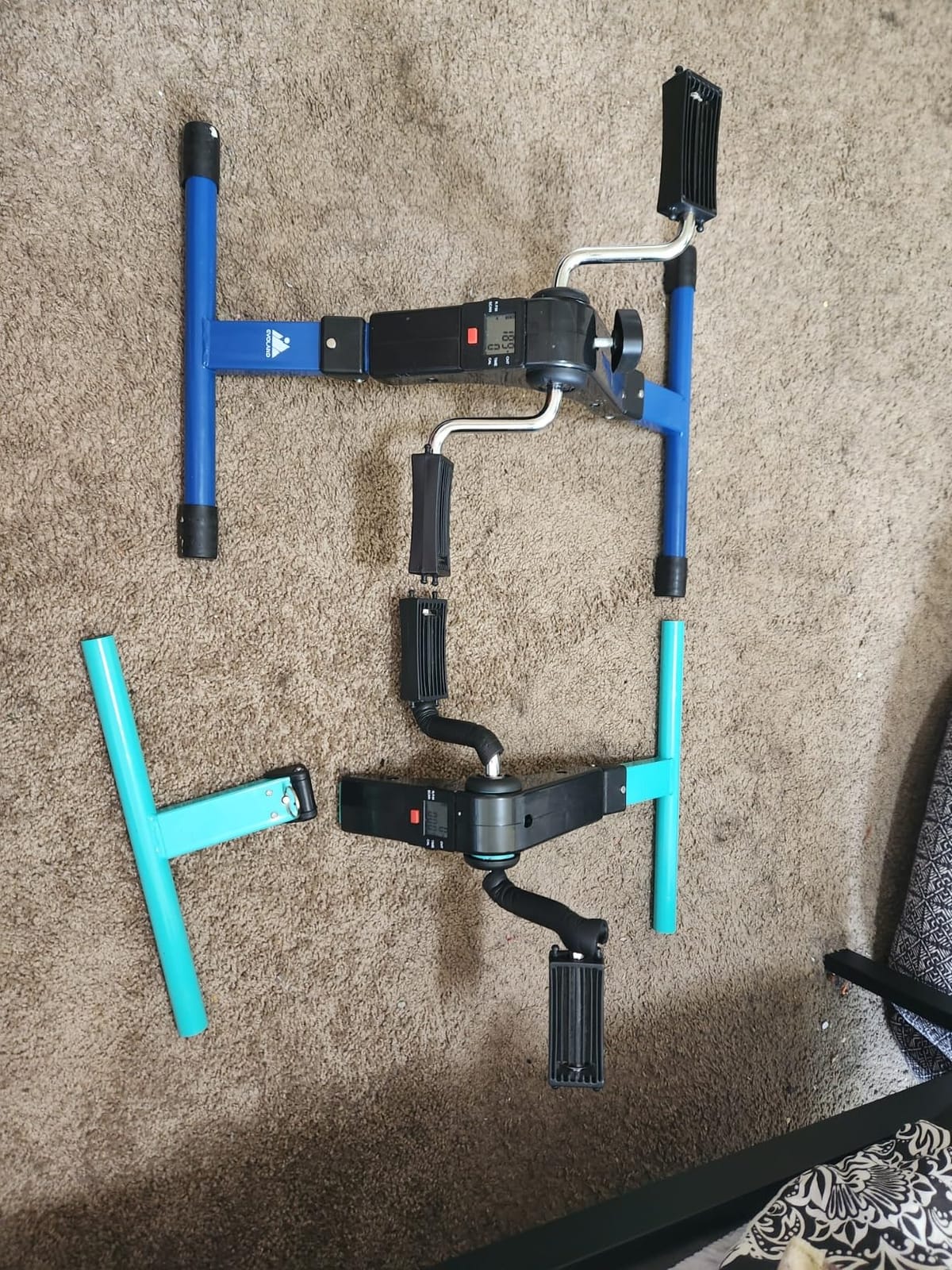 Folding Pedal Exerciser, Mini Under Desk Bike - Portable Foot Hand Cycle Peddler Machine Bicycle Exerciser for Arm Leg While Sitting customer photo 2