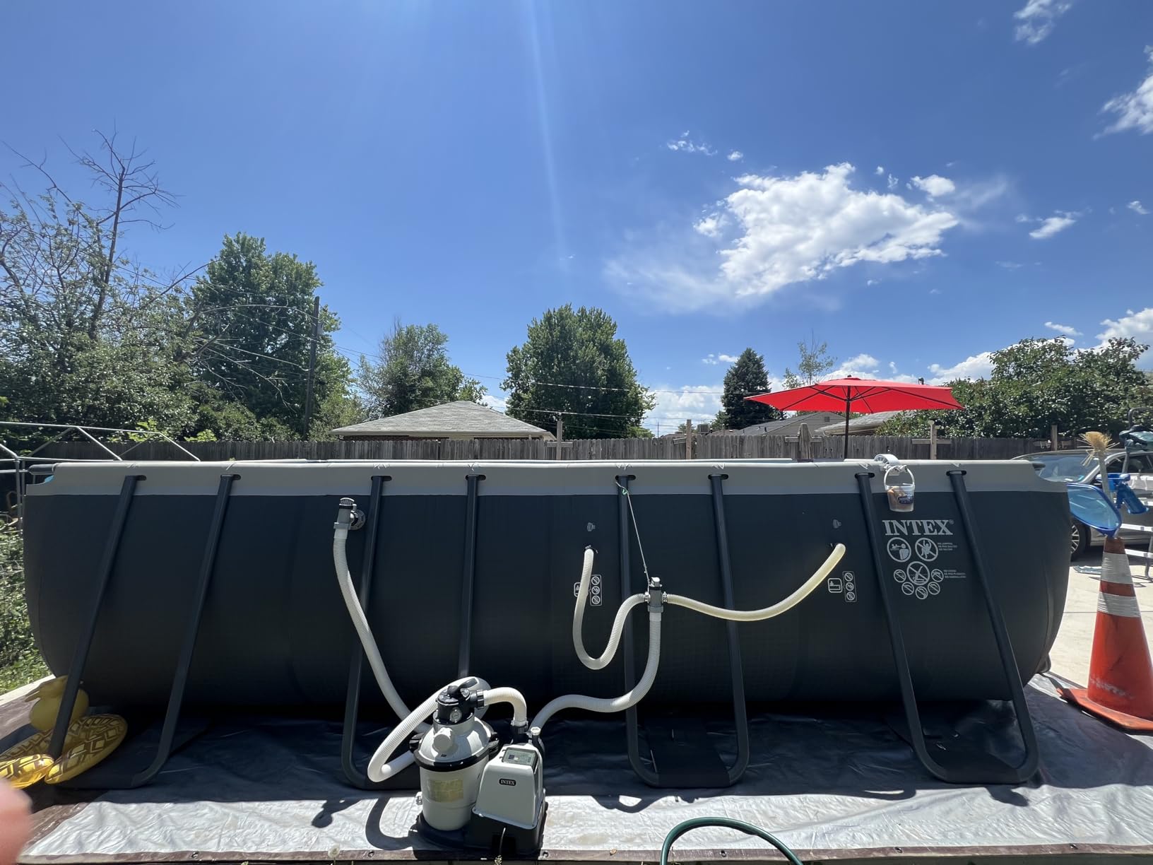 INTEX Ultra XTR 18ft x 9ft x 52in Above Ground Swimming Pool Set w/Pump | 26355EH - 1500 GPH Sand Filter Pump, Ladder, Pool Cover & Ground Cloth Included - Strong Galvanized Steel Frame customer photo 1
