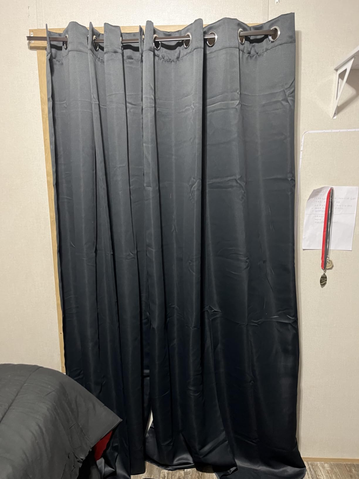 LEMOMO Blackout Curtains 52 x 84 inches Long Black Curtains Set of 2 Panels Thermal Insulated Room Darkening Curtains for Bedroom customer photo 2