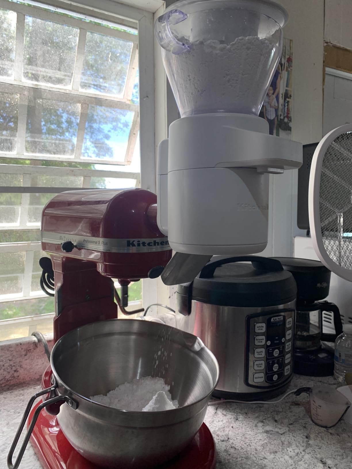 KitchenAid KSMSFTA Sifter with Scale Attachment for KitchenAid Stand Mixers | Fits all Household KitchenAid Stand Mixers, Auto, Hand free sifting, Digital Scale, 4 cup hopper, storage case customer photo 1