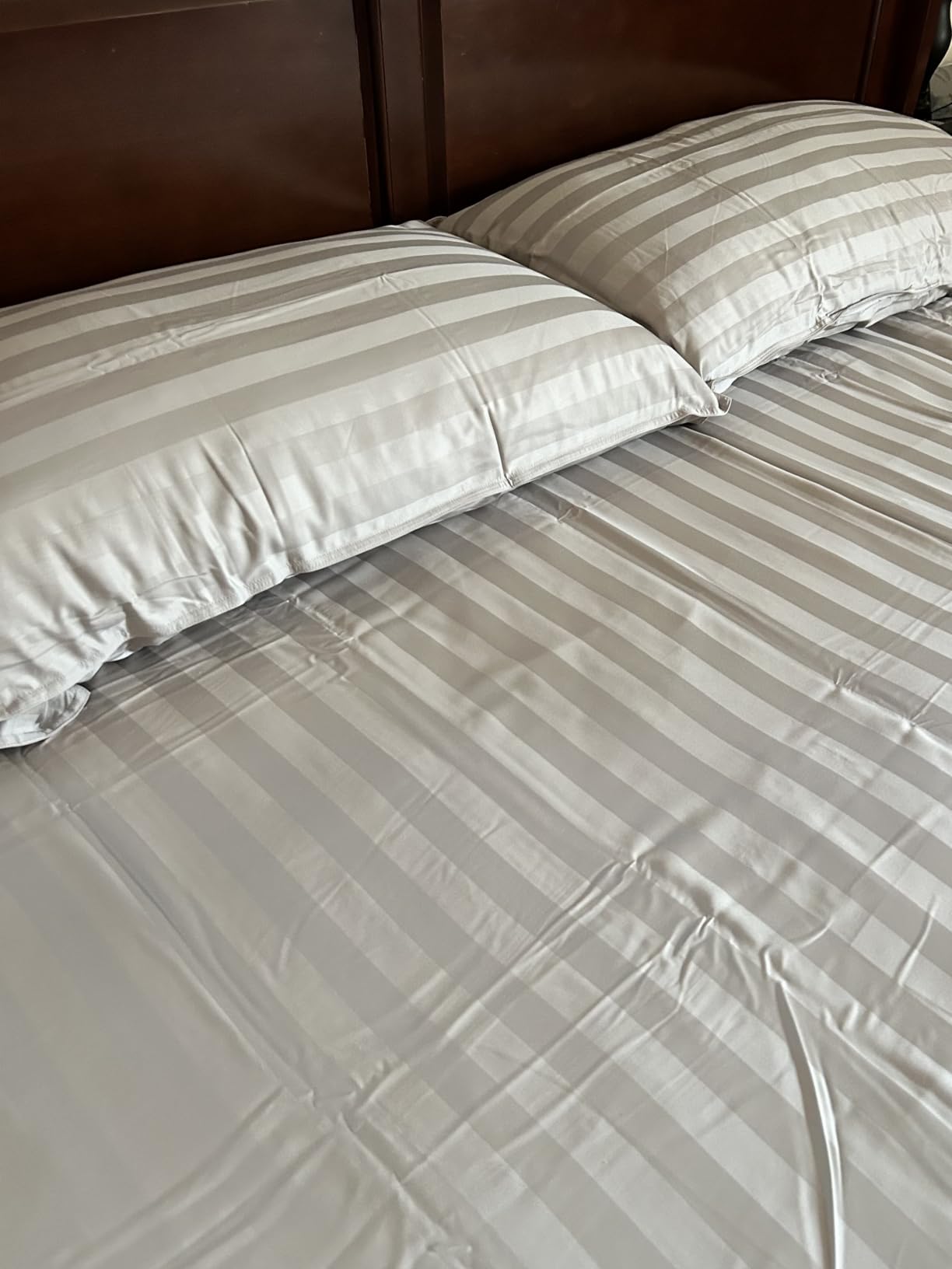 Pure Bamboo King Sheets, Genuine 100% Organic Viscose Derived from Bamboo Bed Sheet Set, Luxuriously Soft & Cooling, Double Stitching, 2 Year Quality Promise (King, Sterling Blue) customer photo 2
