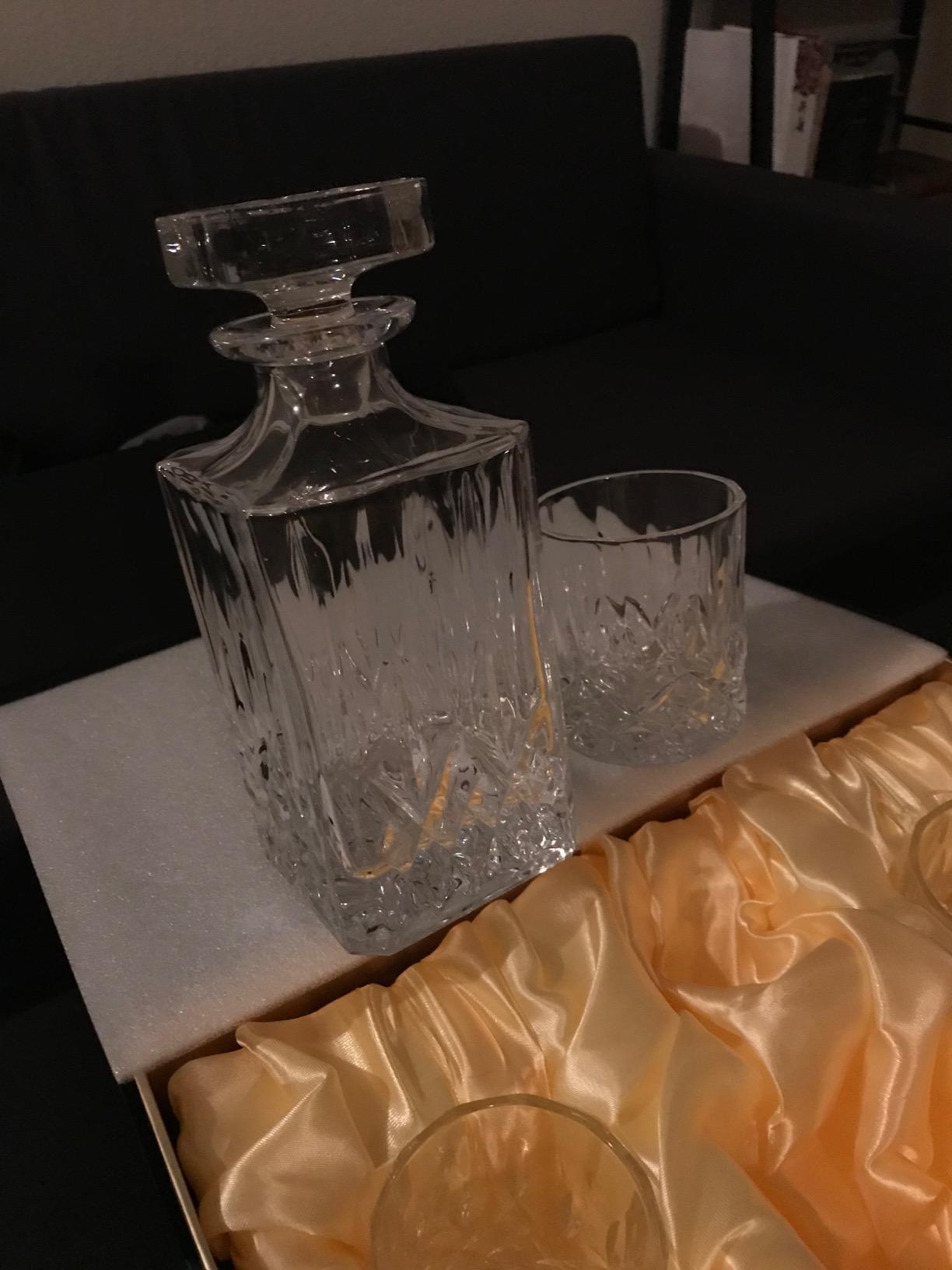 KANARS Whiskey Decanter And Glasses Set in Unique Gift Box - Original Crystal Liquor Decanter Set For Bourbon, Scotch, Vodka, Rum or Whisky, 5-Piece, Gifts for Men Dad customer photo 1