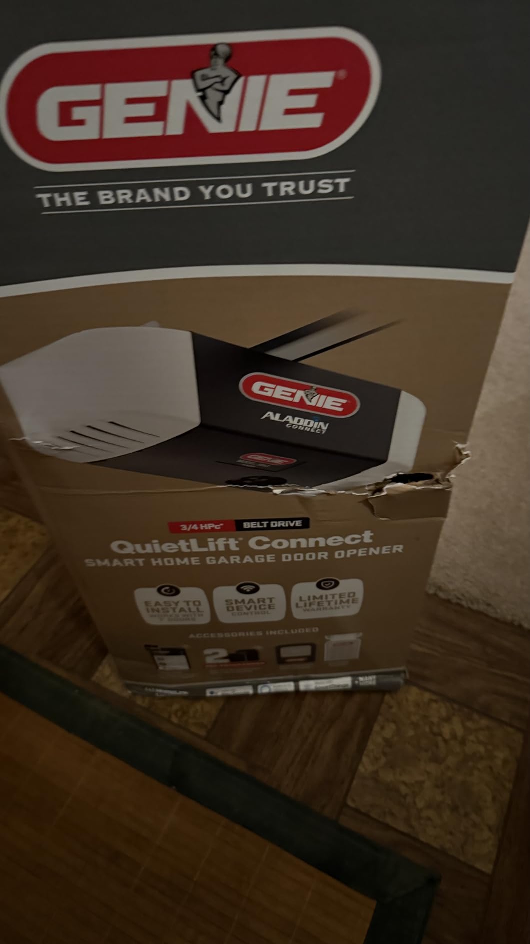 Genie QuietLift Connect - WiFi Smart Garage Door Opener with Added Wireless Keypad, 3/4 HPC Smart Belt Drive - Compatible with Alexa and Google Assistant, Model 3053-TKV customer photo 1
