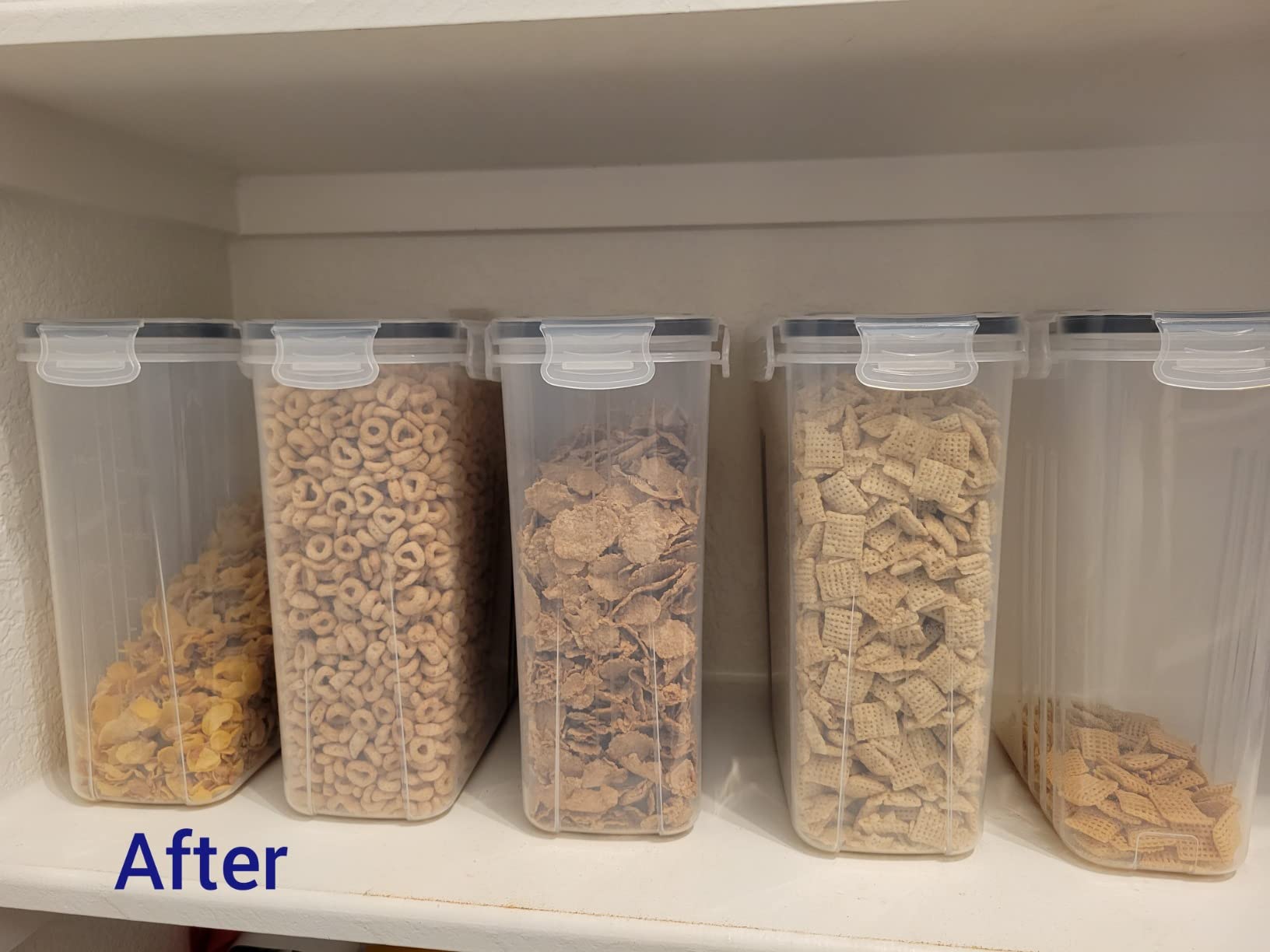 Wildone Cereal Storage Containers Set, Large BPA Free Plastic Airtight Food Storage Containers 4L for Flour, Sugar, 6 Piece Set Cereal Dispensers with 20 Labels & Marker, Black customer photo 2