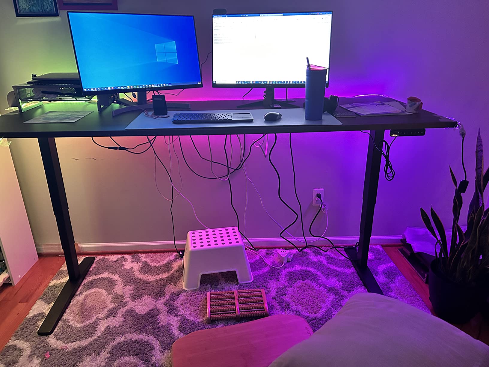 UPLIFT DESK V3 2-Leg Walnut Laminate Wood Standing Desk - Adjustable Height, Advanced 1-Touch Memory Keypad, Under Desk Cable Management (Black C-Frame, 72 x 30 inch) customer photo 2