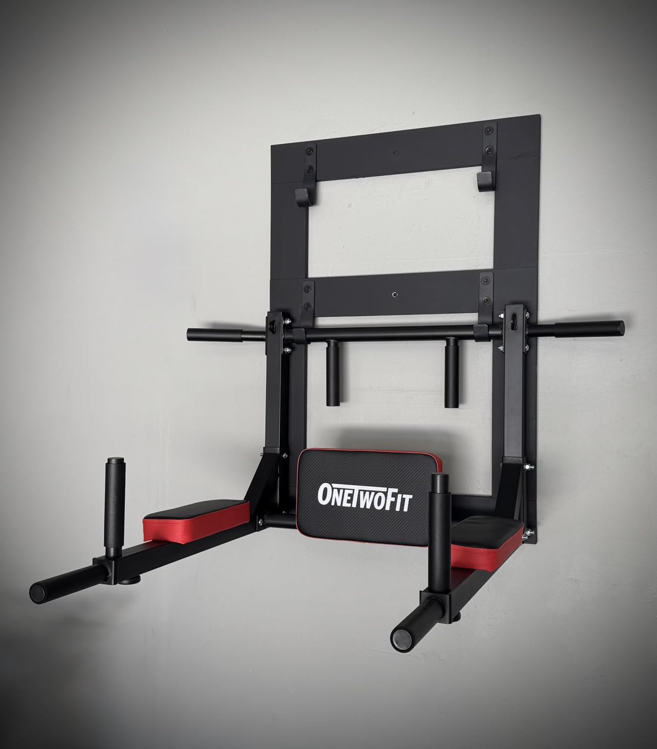 OneTwoFit Multifunctional Wall Mounted Pull Up Bar Chin Up bar Dip Station for Indoor Home Gym Workout, Power Tower Set Training Equipment Fitness Dip Stand Supports to 440 Lbs customer photo 2