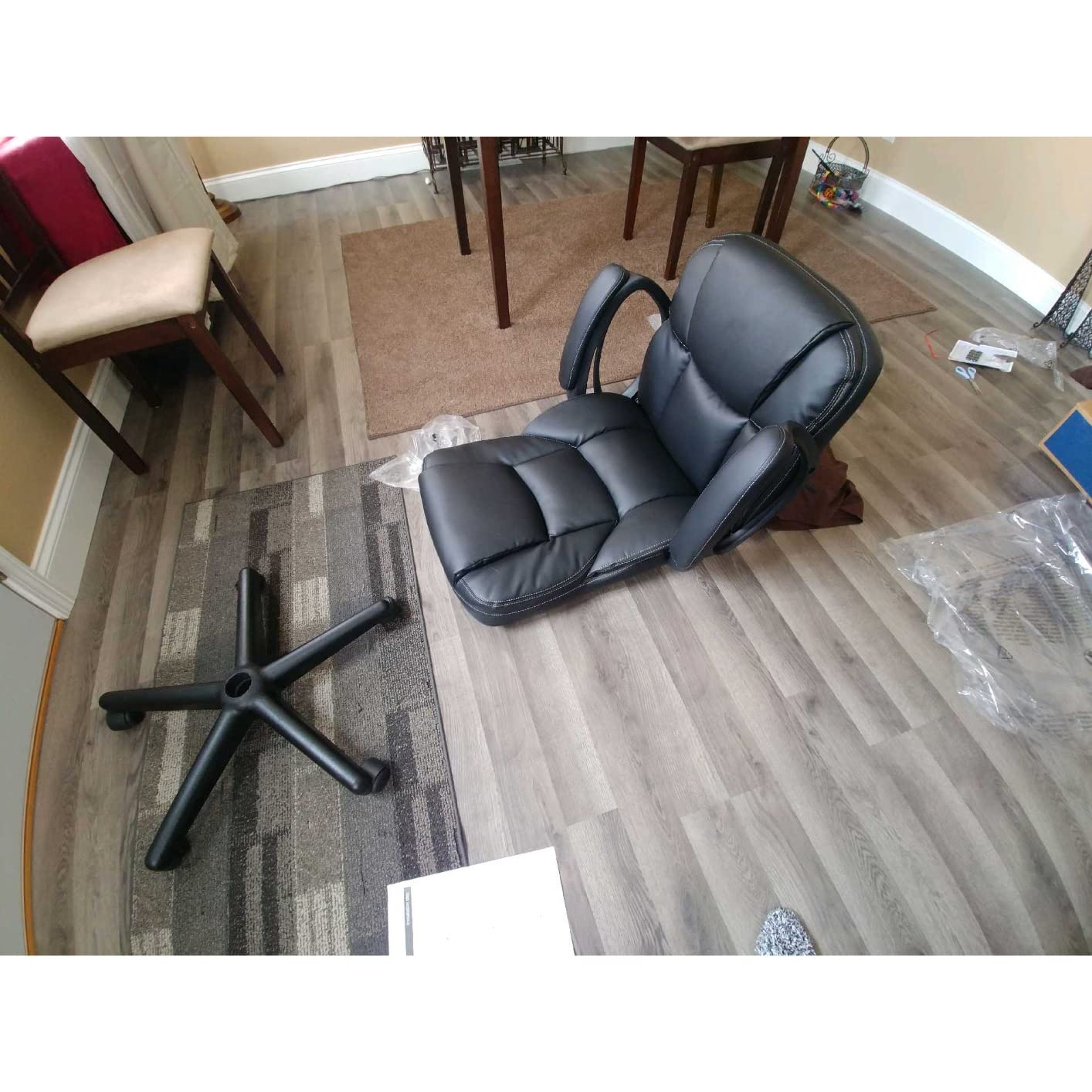 Furmax Office Executive Chair High Back Adjustable Managerial Home Desk Chair, Swivel Computer PU Leather Chair with Lumbar Support (1, Black) customer photo 2