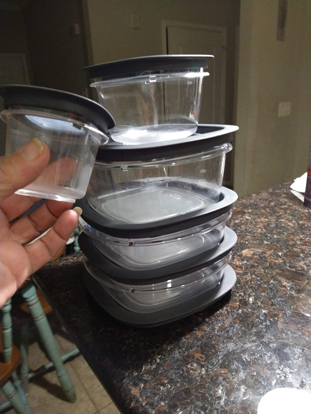 Rubbermaid Premier Food Storage Container, 10 Piece Set, Grey, BPA-Free, Microwave & Dishwasher Safe customer photo 1