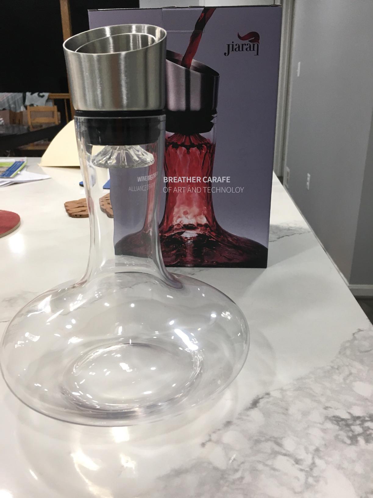 Wine Decanter Built-in Aerator Pourer, Wine Carafe, Red Wine Decanter, 100% Lead-free Crystal Glass customer photo 2