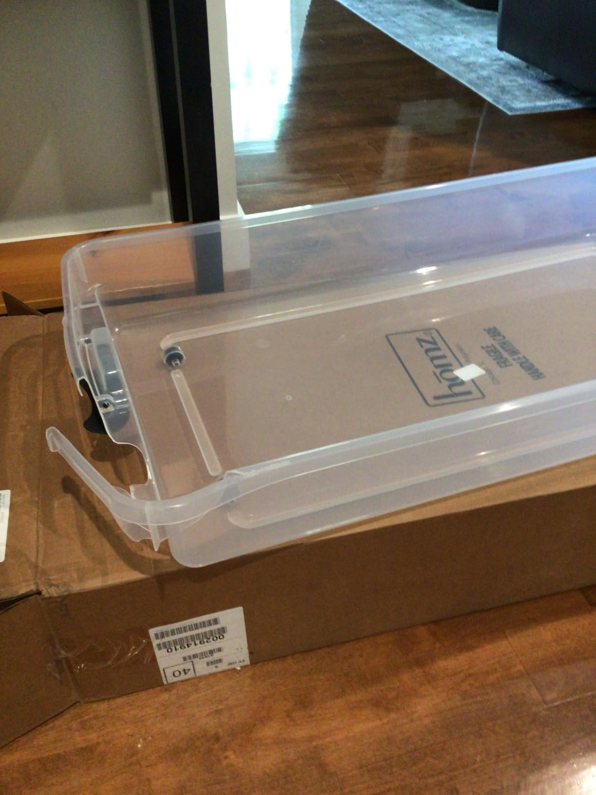 HOMZ Under Bed Clear Plastic Storage Bin w/Lid, 60 Qt, Gray Latch, 2 Pack customer photo 1