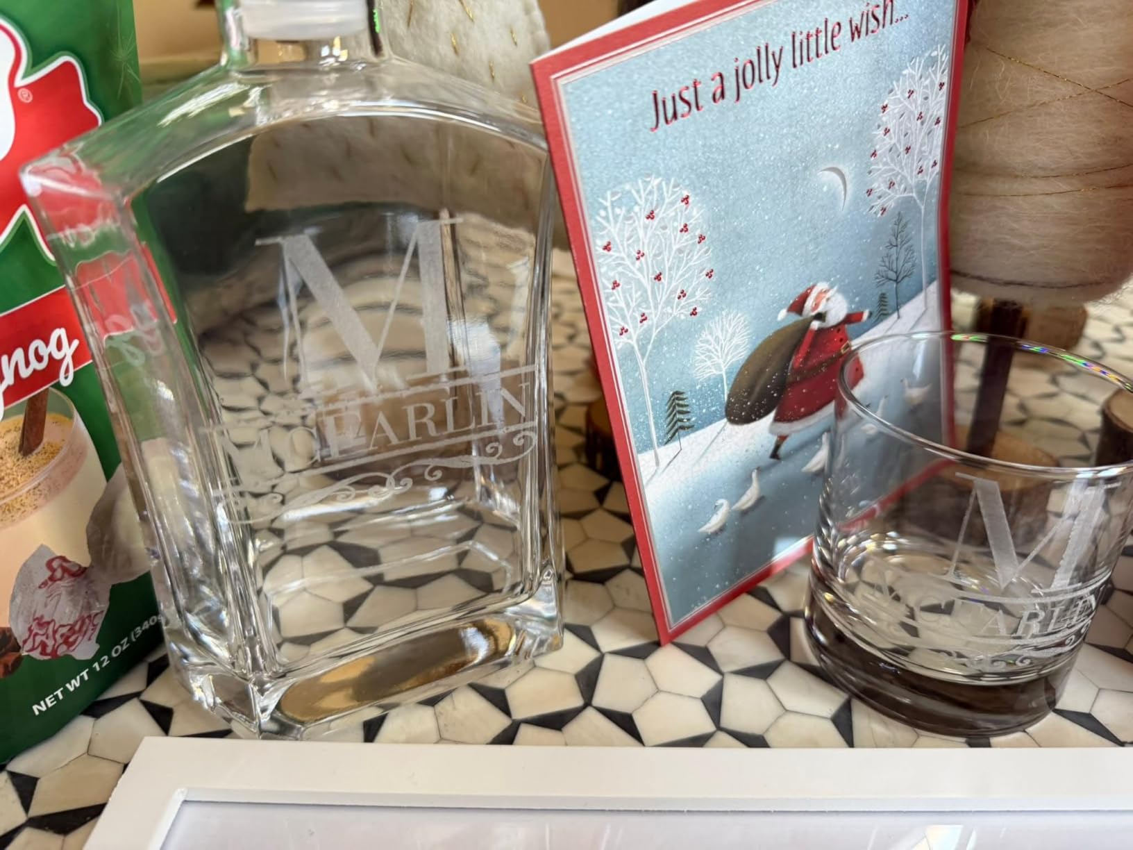 Personalized Whiskey Decanter Set, Whiskey Decanter Sets for Men, Customized Gifts for Men, Whisky Decanter Sets, Bourbon Decanter Set, Engraved Custom Scotch Glasses Liquor Lovers for Christmas customer photo 1