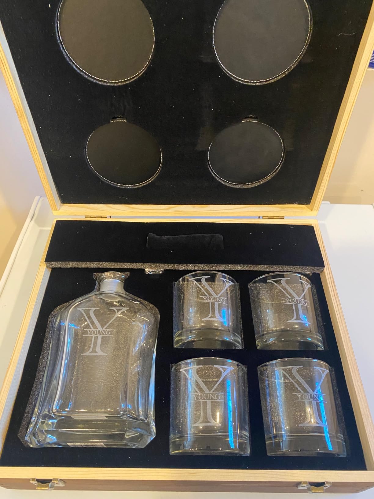 Personalized Whiskey Decanter Set, Whiskey Decanter Sets for Men, Customized Gifts for Men, Whisky Decanter Sets, Bourbon Decanter Set, Engraved Custom Scotch Glasses Liquor Lovers for Christmas customer photo 2