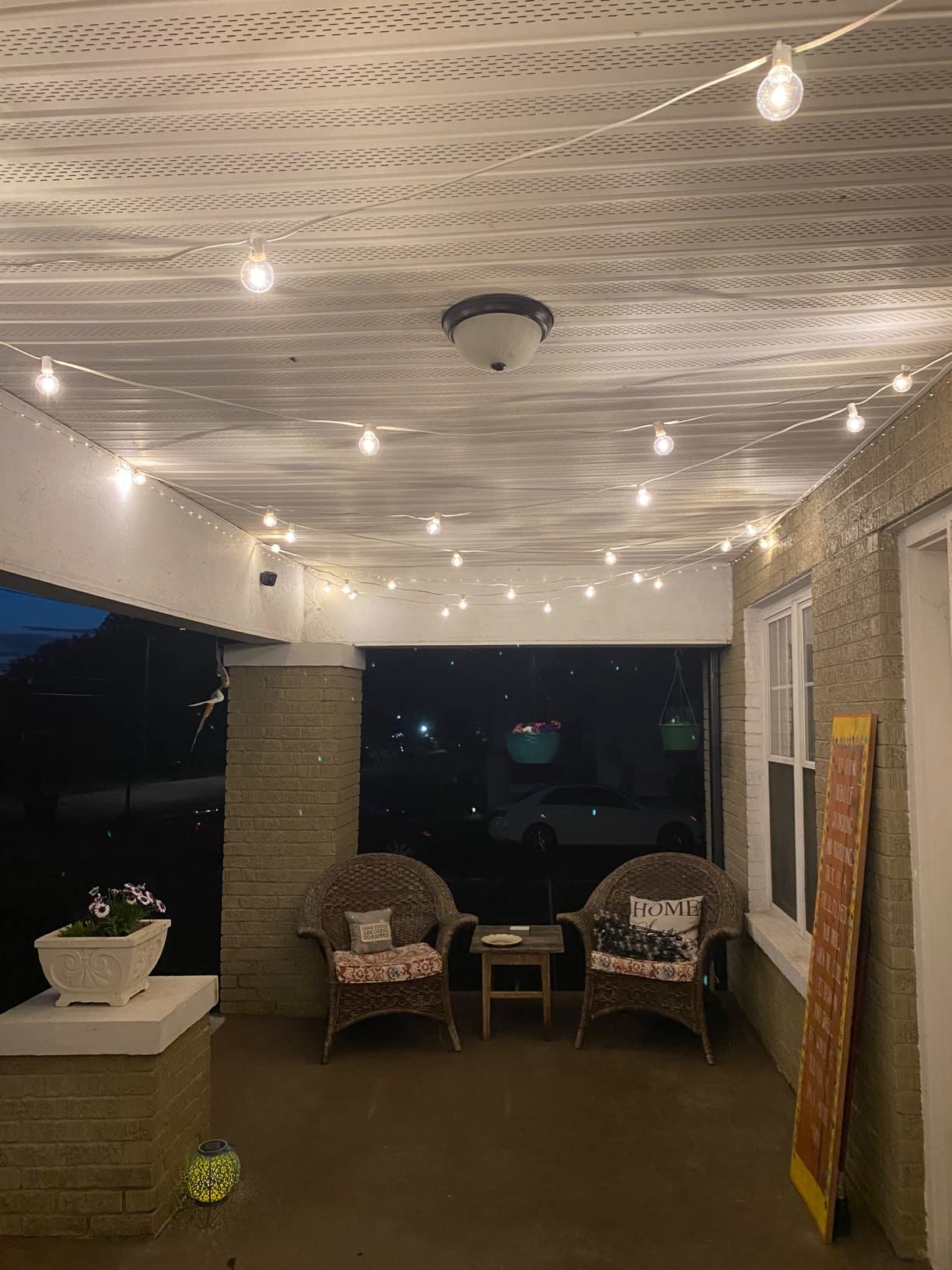 25FT G40 LED Globe Outdoor String Lights with 25 Plastic Shatterproof Bulbs | 2700K Warm White, IP65 Waterproof Hanging Connectable Globe Lights for Patio, Backyard, Bistro, Porch, Black Wire customer photo 1