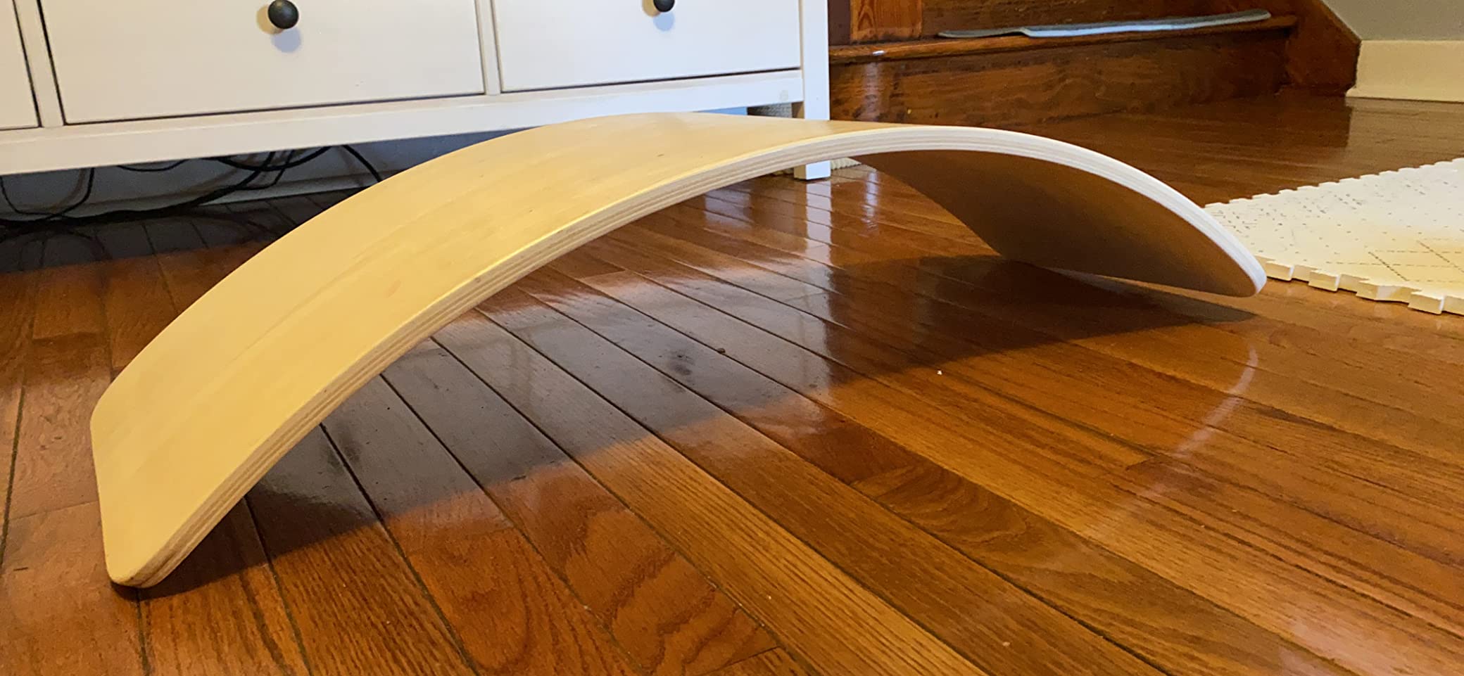Gentle Monster Wobble Balance Board, Wooden Montessori Toy Rocker Board Natural Wood Kids Toddler Open Ended Learning Toy Yoga Curvy Board for Adult Office Classroom Christmas Gifts customer photo 1