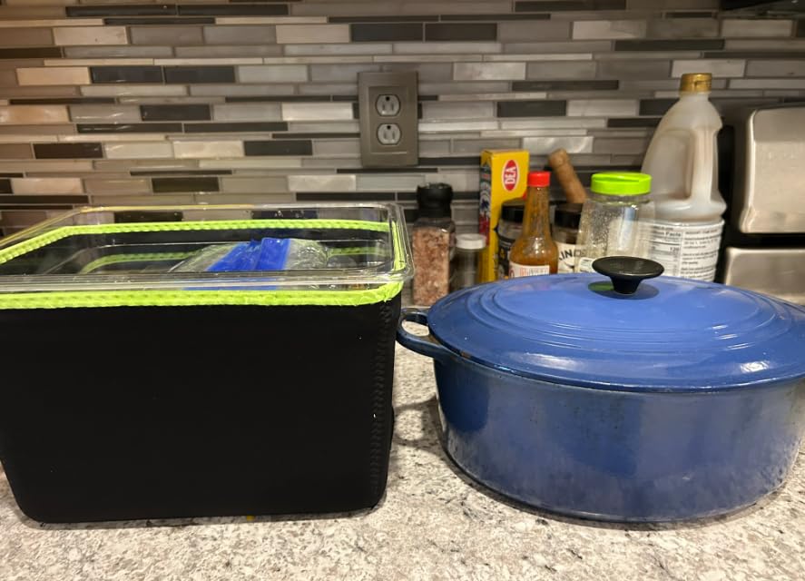 EVERIE 12Qt Sous Vide Container Kit w/Collapsible Lid + Lock-In Divider Rack + Insulating Sleeve - For Long Cooks, Fits Most Clamp-Style Circulators customer photo 2