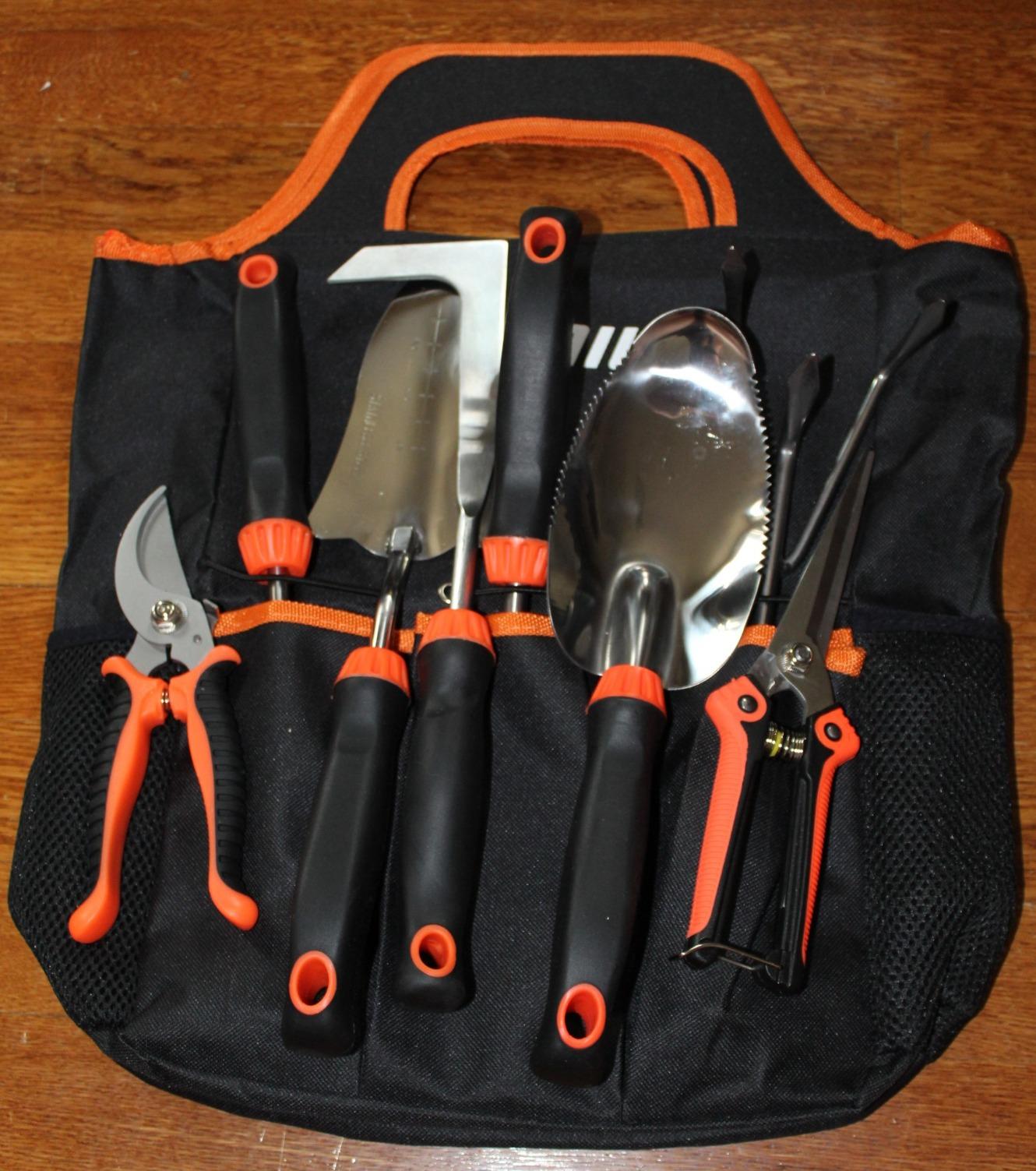 9 Piece Garden Tool Set | Heavy Duty Stainless Steel, Ergonomic Non-Slip Rubber Handles, Pruning Shears, Trowel, 600D Storage Tote Bag customer photo 1