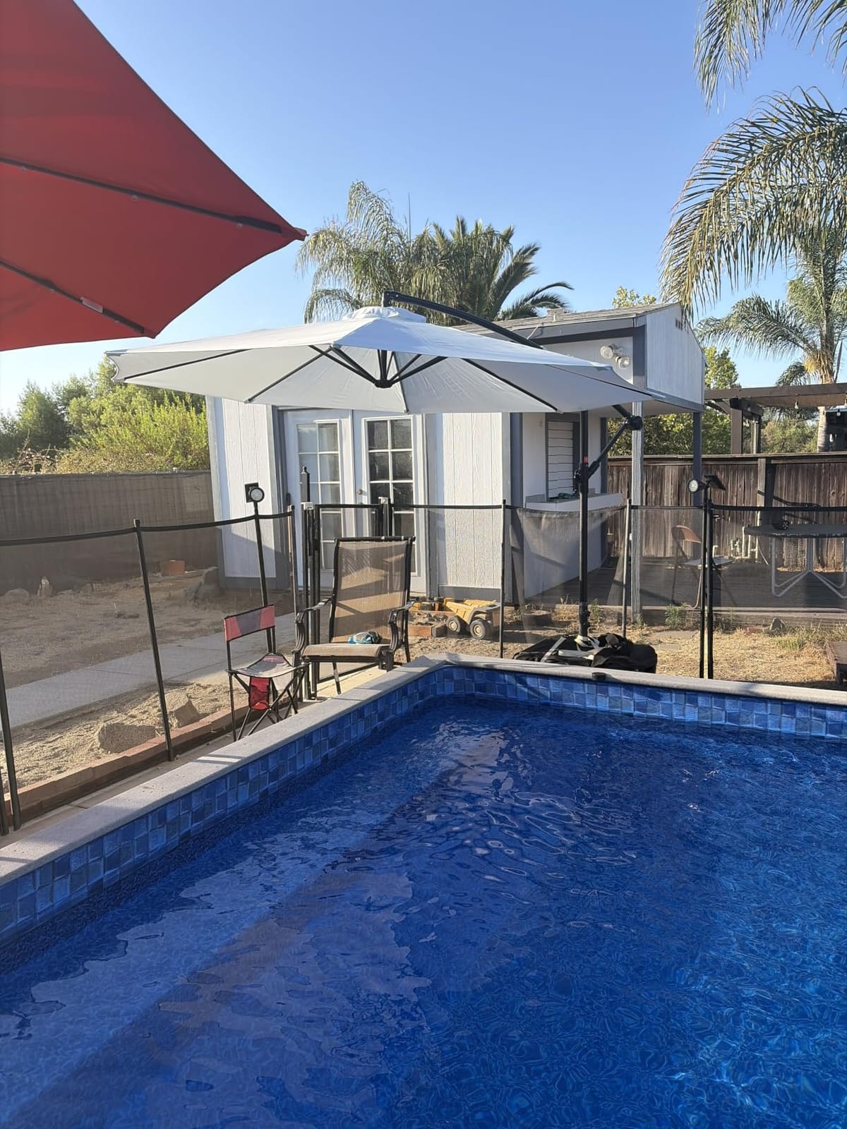 Best Choice Products 10ft Offset Cantilever Hanging Market Patio Umbrella, 8 Sturdy Ribs, Easy Adjustment - Sky Blue customer photo 2