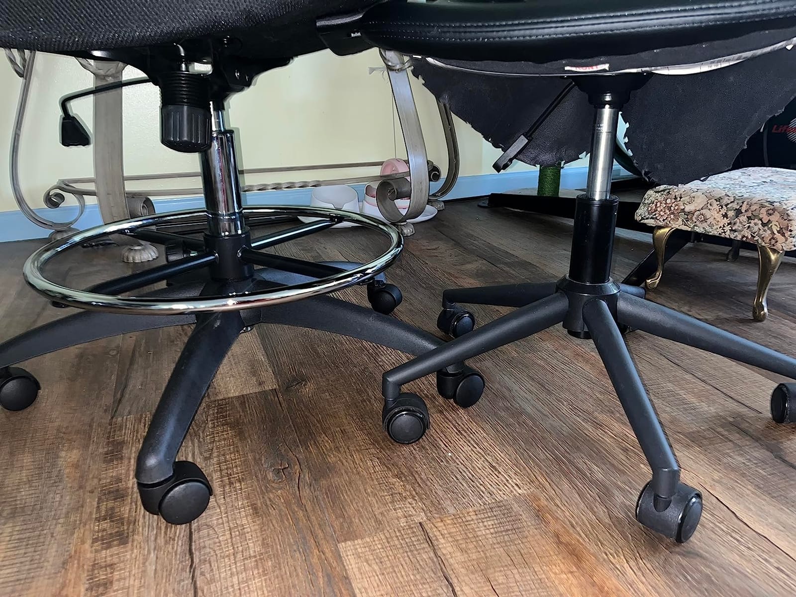 HYLONE Drafting Chair Tall Office Chair High-Back Mesh Standing Desk Stool with Adjustable Footrest Ring and Flip-Up Arms Black customer photo 1