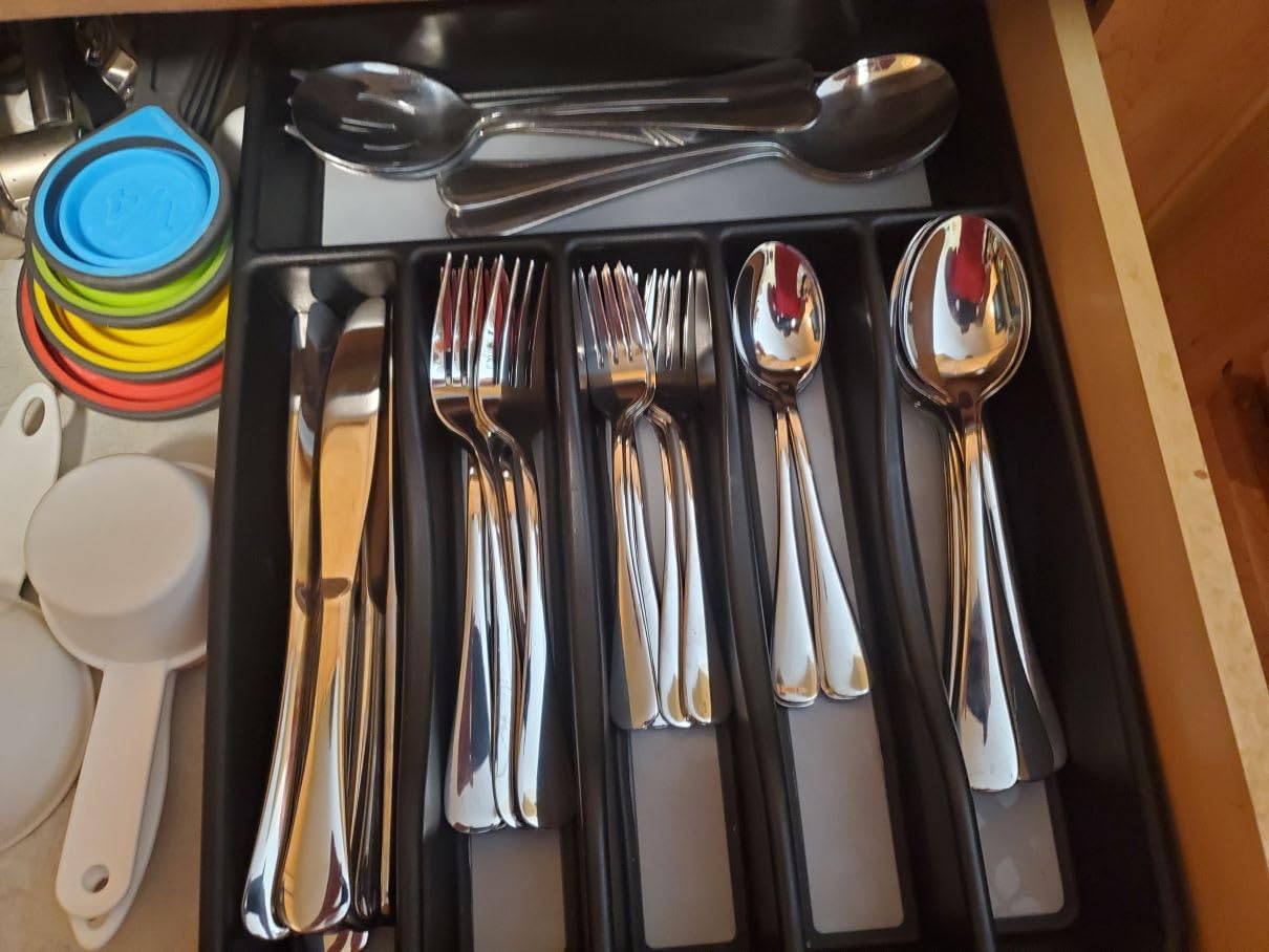 Silverware Set for 8, 40 Piece Stainless Steel Flatware Utensil Cutlery Set | Heavy Duty Steak Knife Fork and Spoon, Dishwasher Safe, Gift Package for Wedding Housewarming customer photo 2
