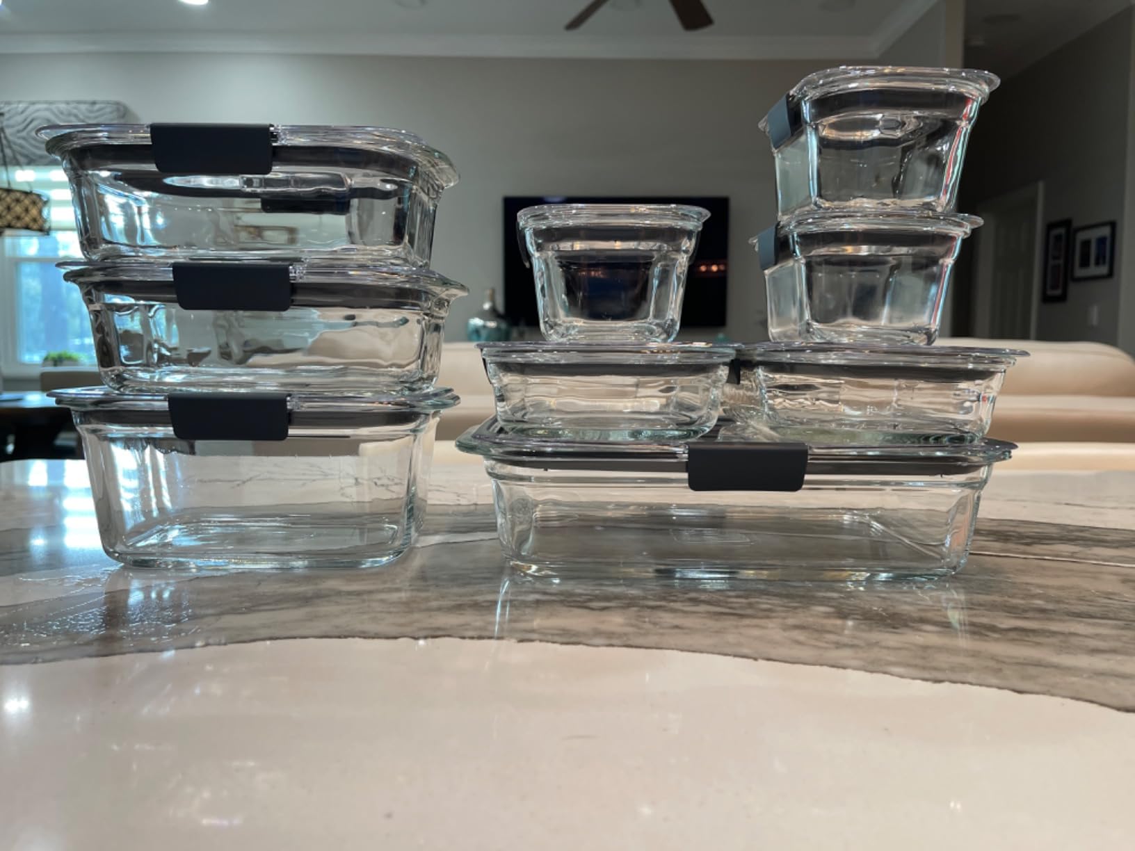 Brilliance Glass Food Storage Containers, Assorted Sizes, Set of 9, BPA-Free, Leak-Proof, Clear customer photo 2