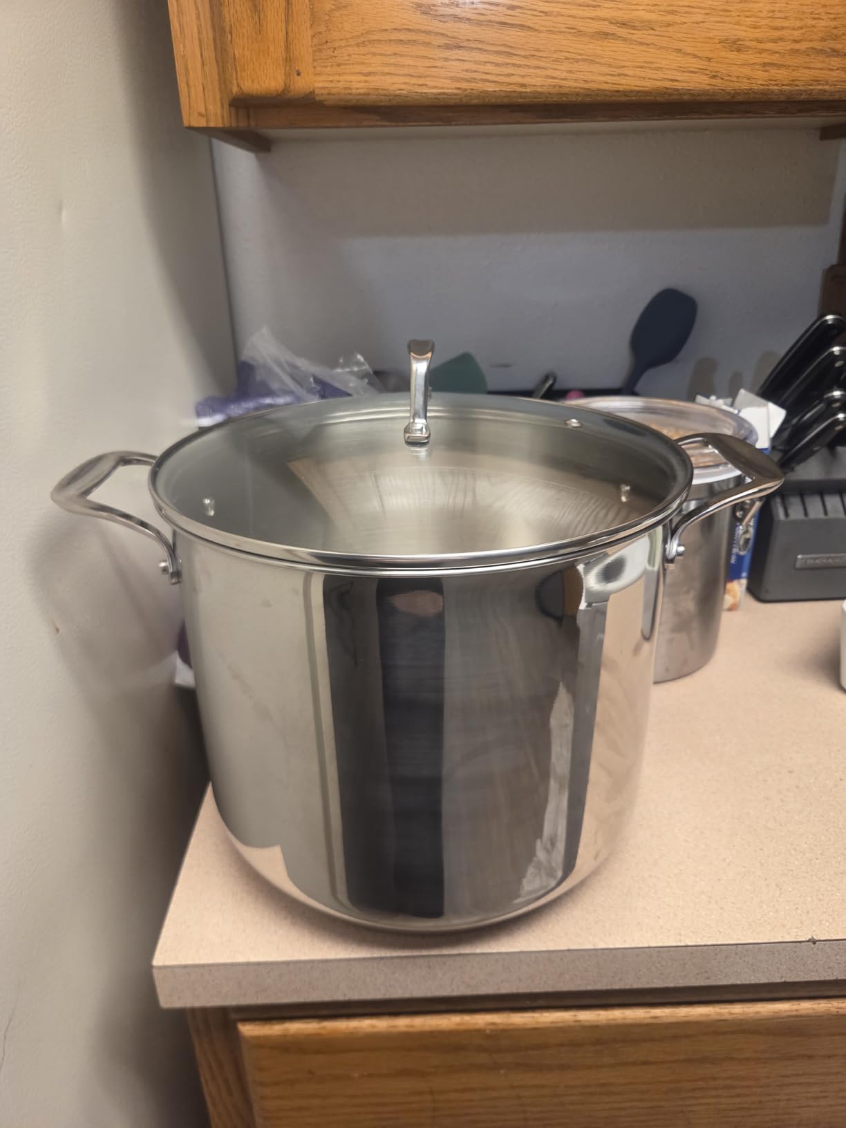 NutriChef 15-Quart Stainless Steel Stock Pot with Tempered Glass Lid - Induction Compatible Large Stockpot, Ideal for Stews & Soups, Dishwasher Safe - NCSP16 customer photo 2