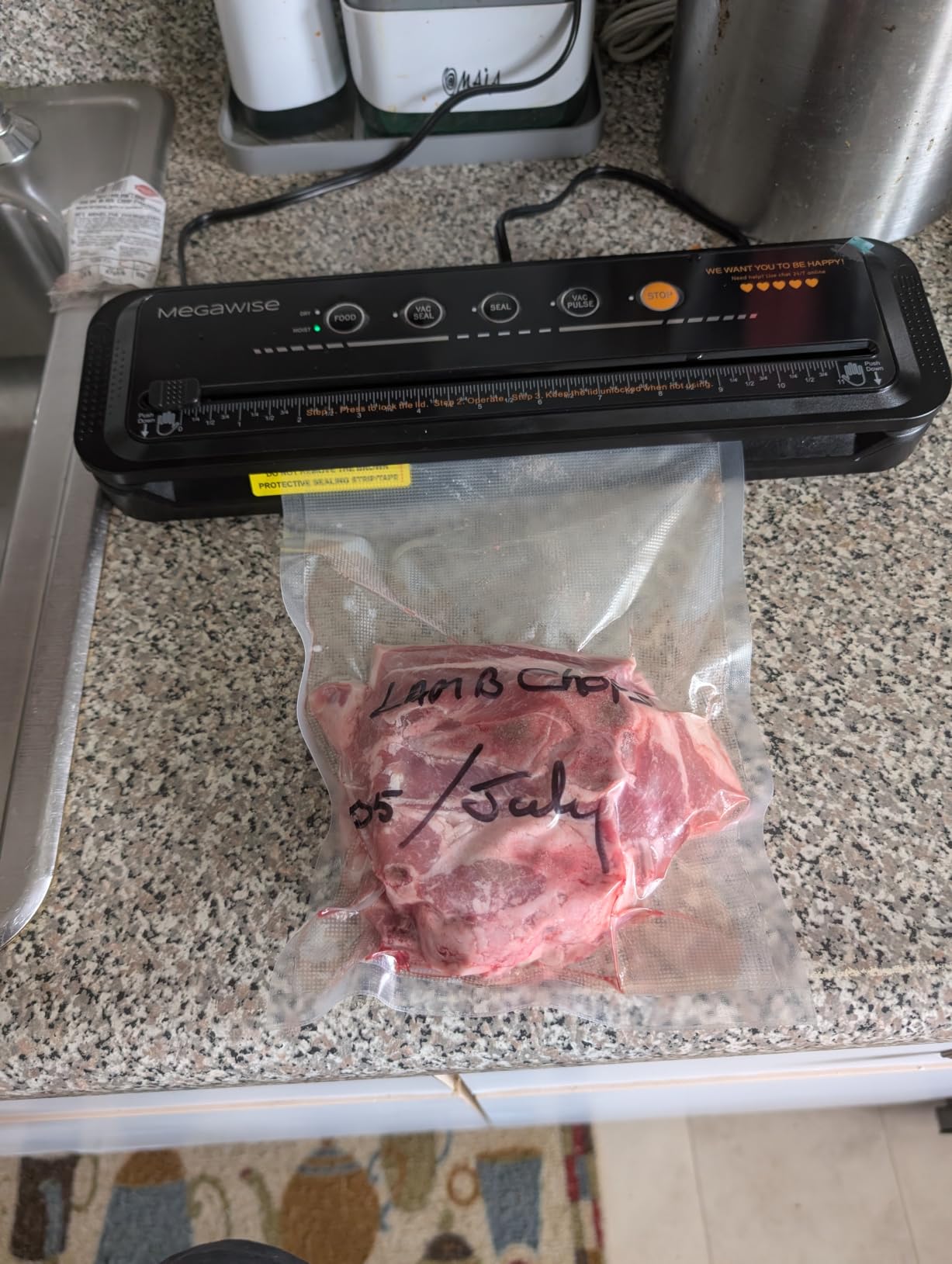 MegaWise Vacuum Sealer Machine | 80kPa Suction Power | Vac Seal Machine | Bags and Cutter Included | Compact One-Touch Automatic with External Vacuum System | Dry Moist Fresh Modes for All Saving Needs customer photo 1