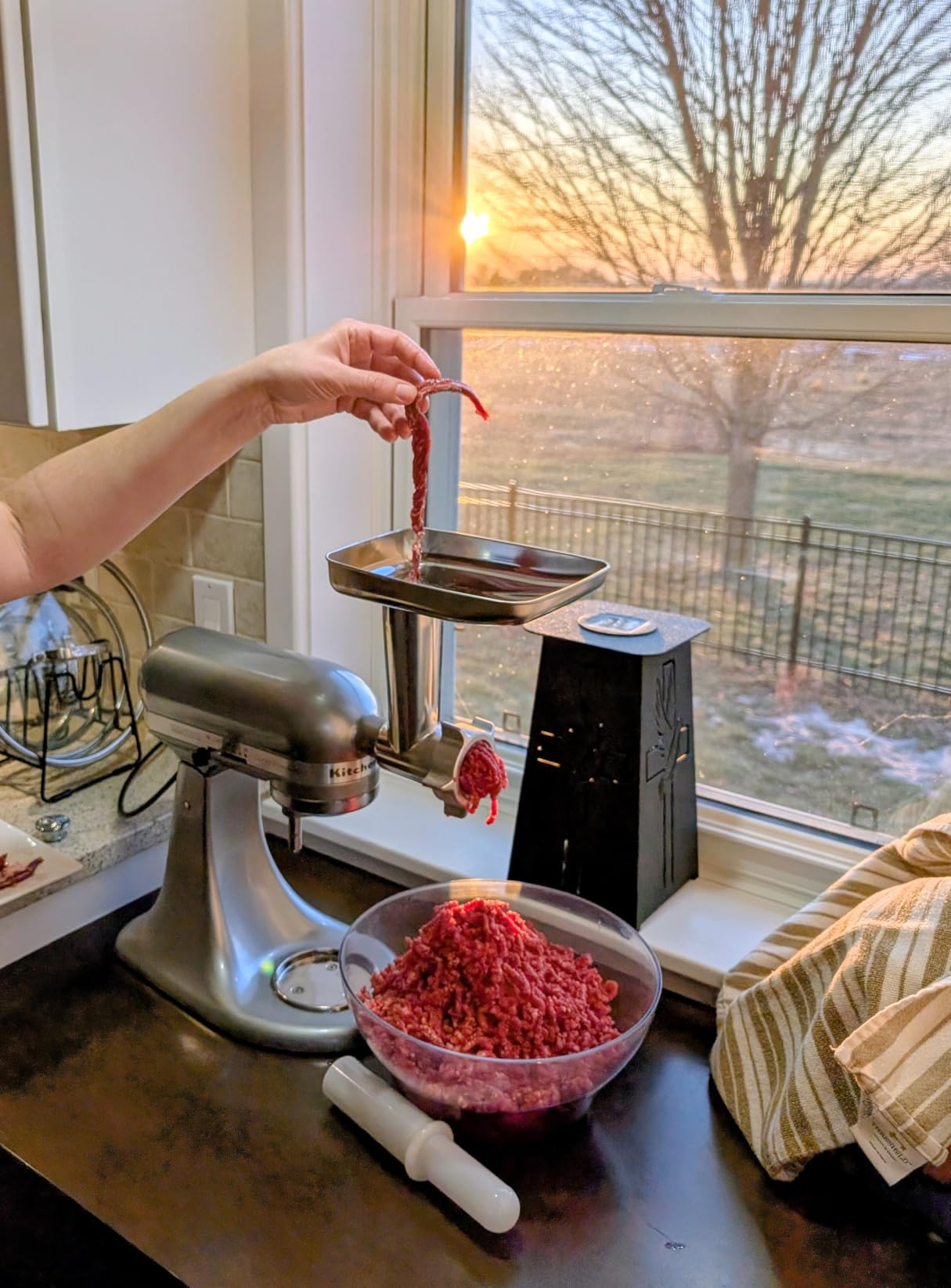 COFUN Meat Grinder & Slicer Shredder Attachments for KitchenAid | Meat Grinder with Sausage Stuffer Tubes and Slicer Shredder Set, 2 Pcs Attachment Set for KitchenAid Mixers customer photo 1
