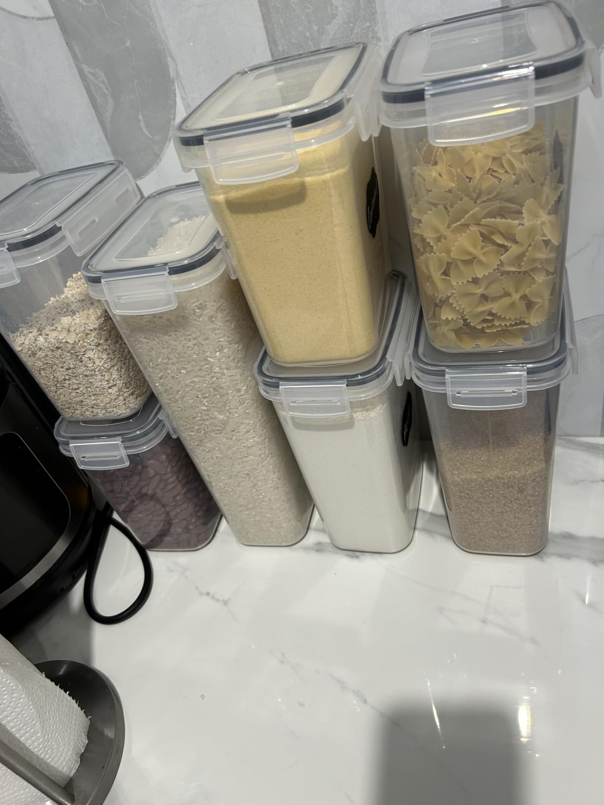 Airtight Food Storage Containers Set, 14 PCS Kitchen Storage Containers with Lids for Flour, Sugar and Cereal, Plastic Dry Food Canisters for Pantry Organization and Storage | BPA-Free customer photo 1
