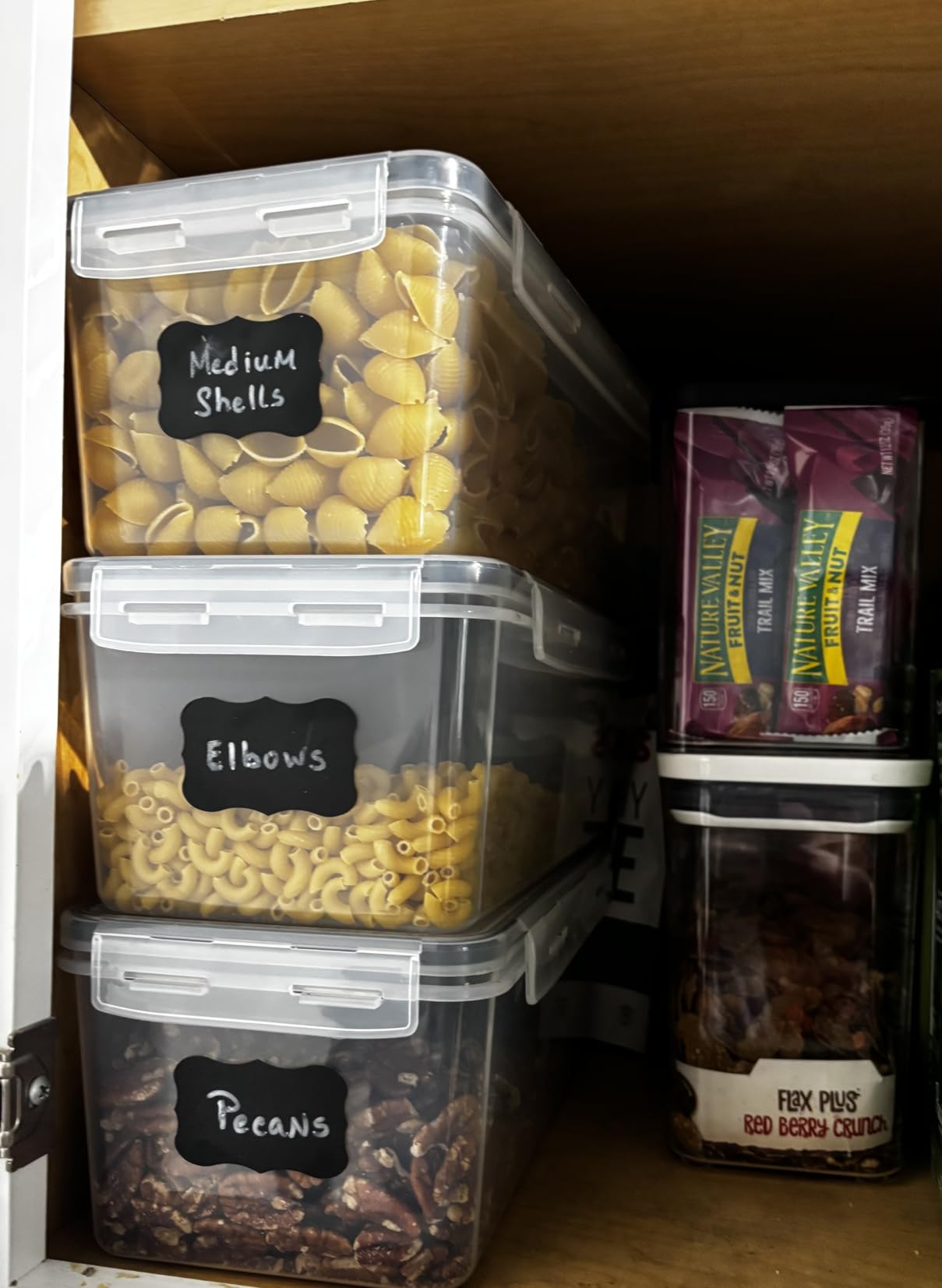 Vtopmart Pasta Storage Containers, 4 Pack, 3.2L Airtight Canisters | Horizontal Storage Design, Easy Access, Airtight BPA-Free Containers, Reusable Labels & Measuring Cups Included customer photo 1