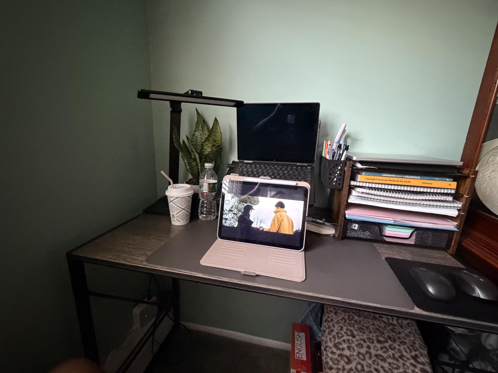 Elephance Folding Desk Writing Computer Desk for Home Office No-Assembly customer photo 2