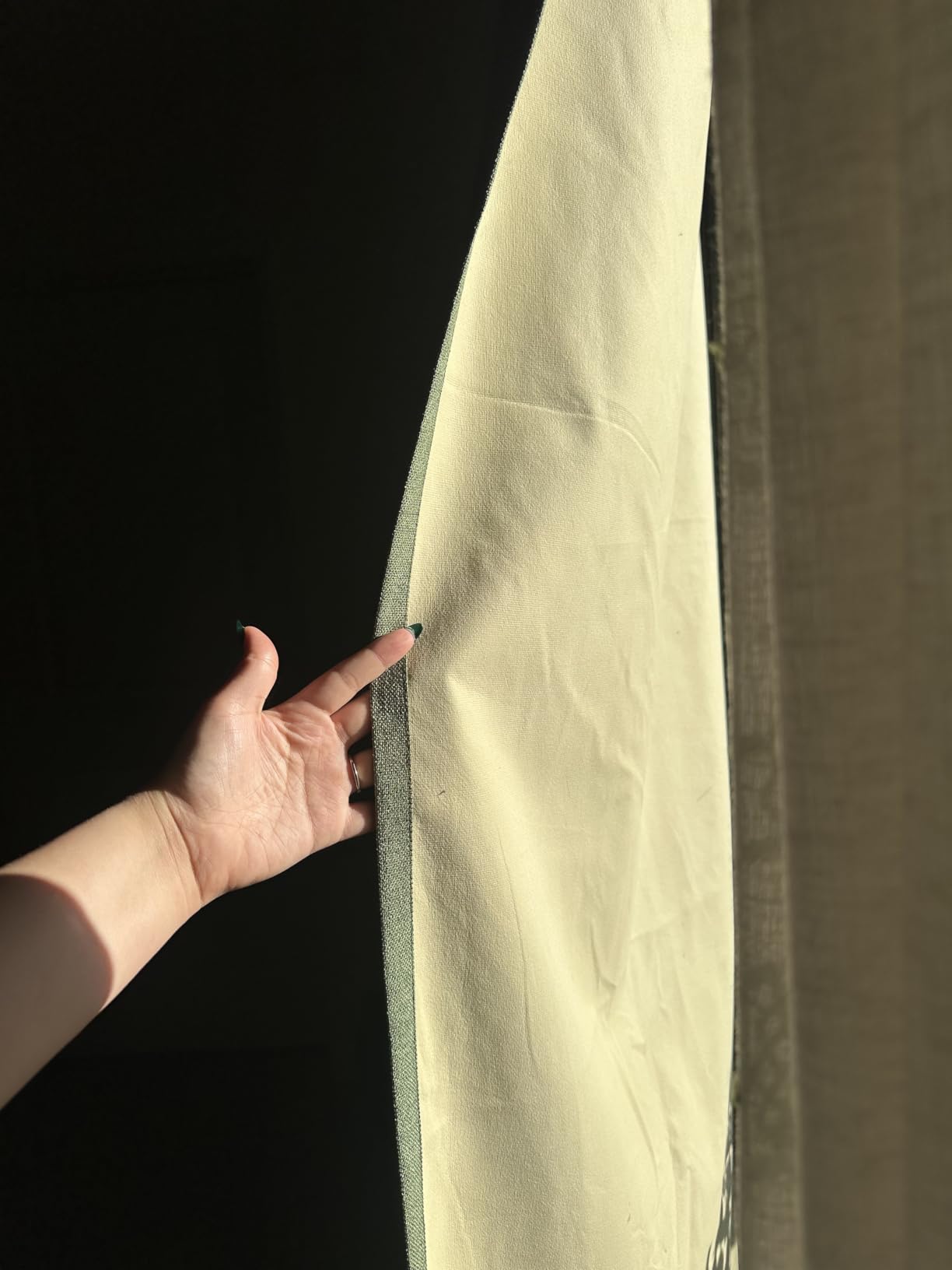 MIULEE 100% Blackout Linen Curtains for Bedroom 52x84 Inches Natural Beige customer photo 1