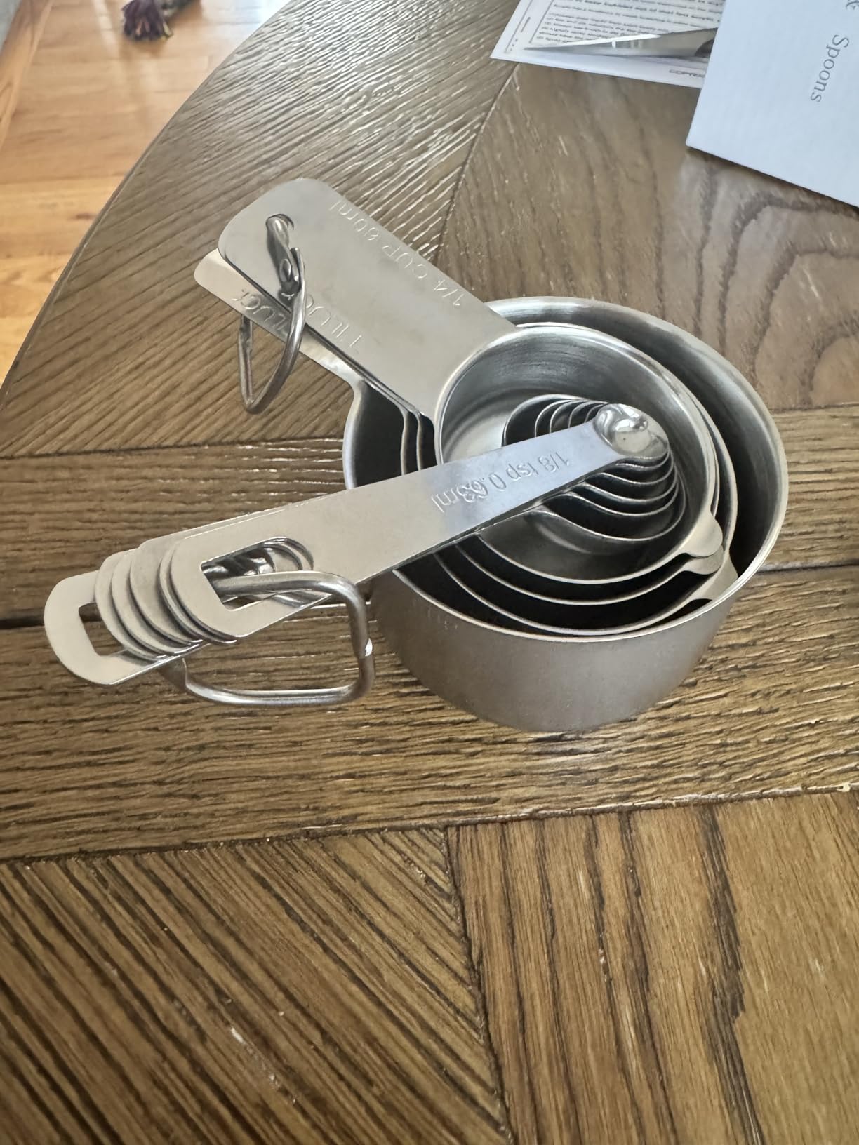 Stainless Steel Measuring Cups & Spoons Set, Cups and Spoons | Stainless Steel Nesting Measure Cups, Kitchen Gadgets for Cooking & Baking (10) customer photo 1