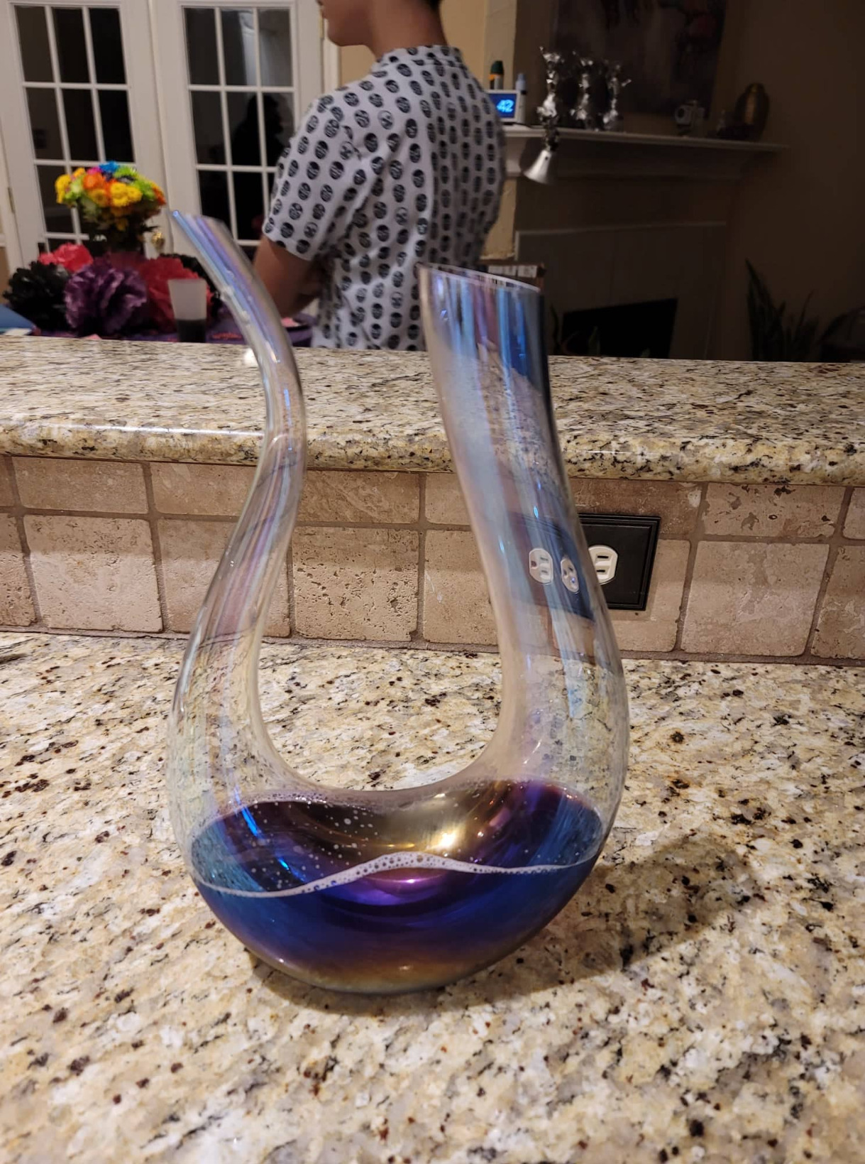 Wine Decanter Set, 1200ml Red Wine Iridescent Carafe With Bottle Opener, Stopper, Cleaning Beads and Wine Pour, Colorful Wine Aerator Gift Set Wine breather, Lead-free Crystal Glass Wine Accessories customer photo 2